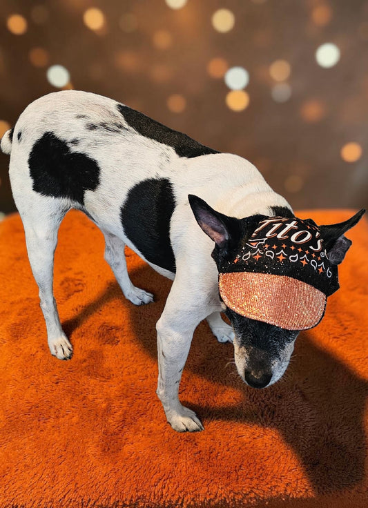 Titos glitter pet hat, dog glitter hat, titos pet hat