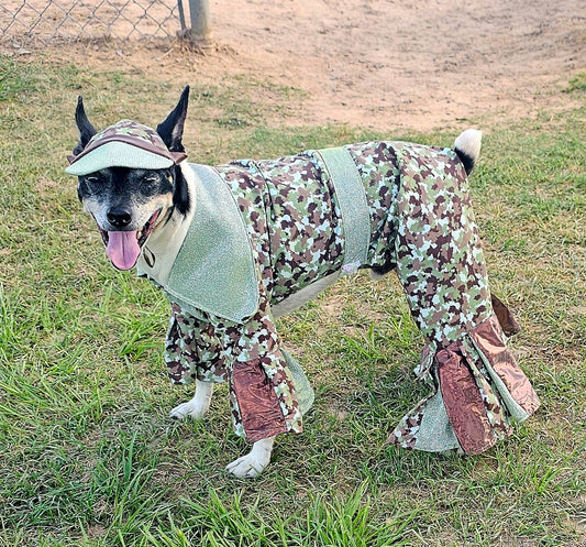Camouflage pet body suit, Camouflage glitter pet costume, Camouflage dog suit, Camouflage cat costume, Camouflage pet hat