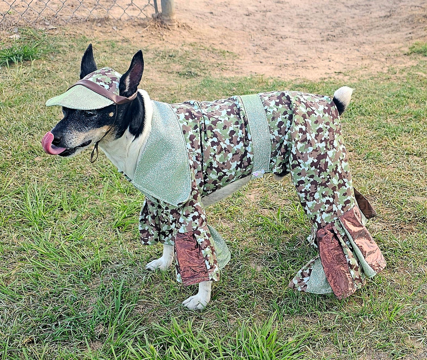 Camouflage pet body suit, Camouflage glitter pet costume, Camouflage dog suit, Camouflage cat costume, Camouflage pet hat