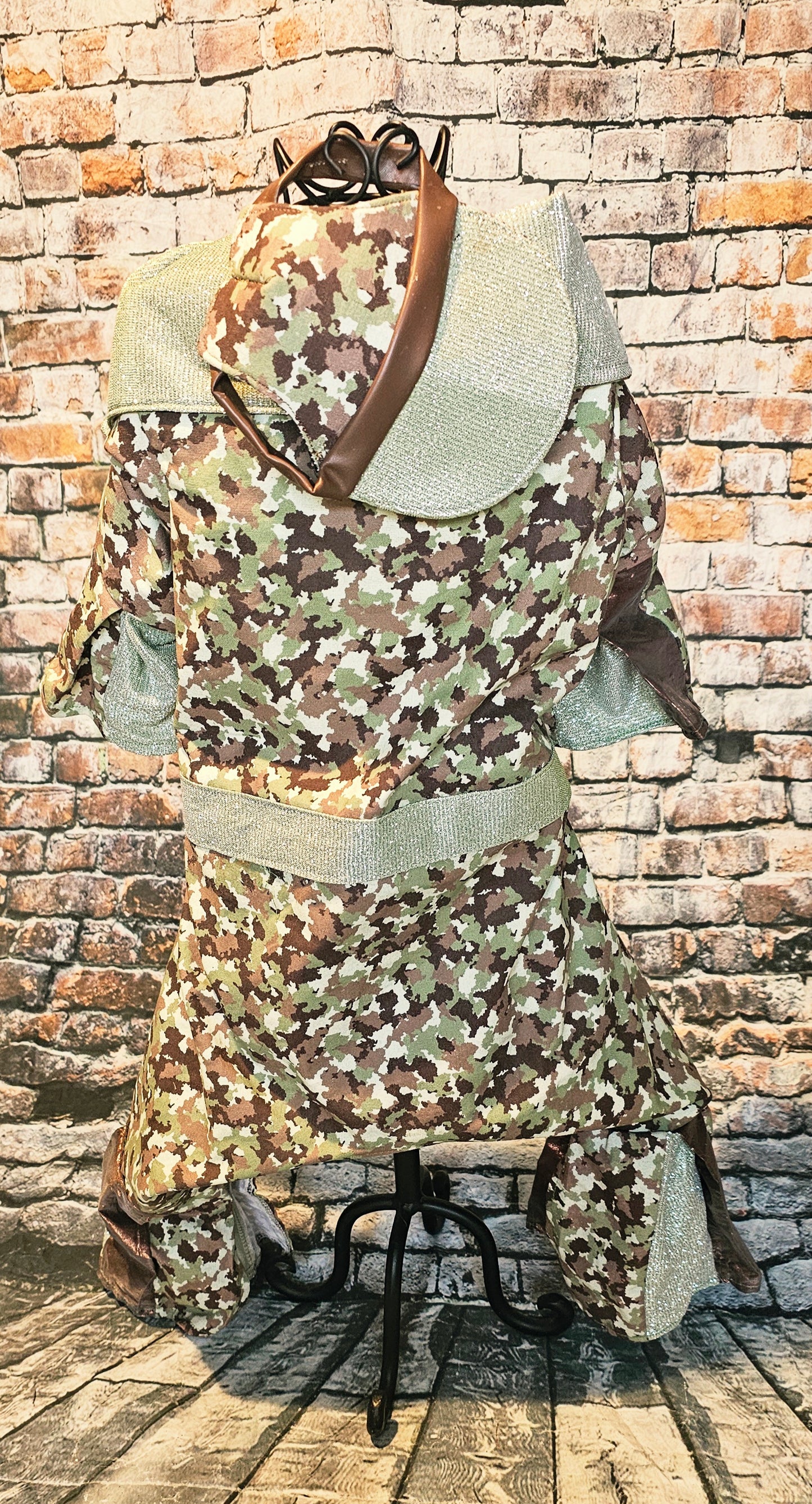 Camouflage pet body suit, Camouflage glitter pet costume, Camouflage dog suit, Camouflage cat costume, Camouflage pet hat