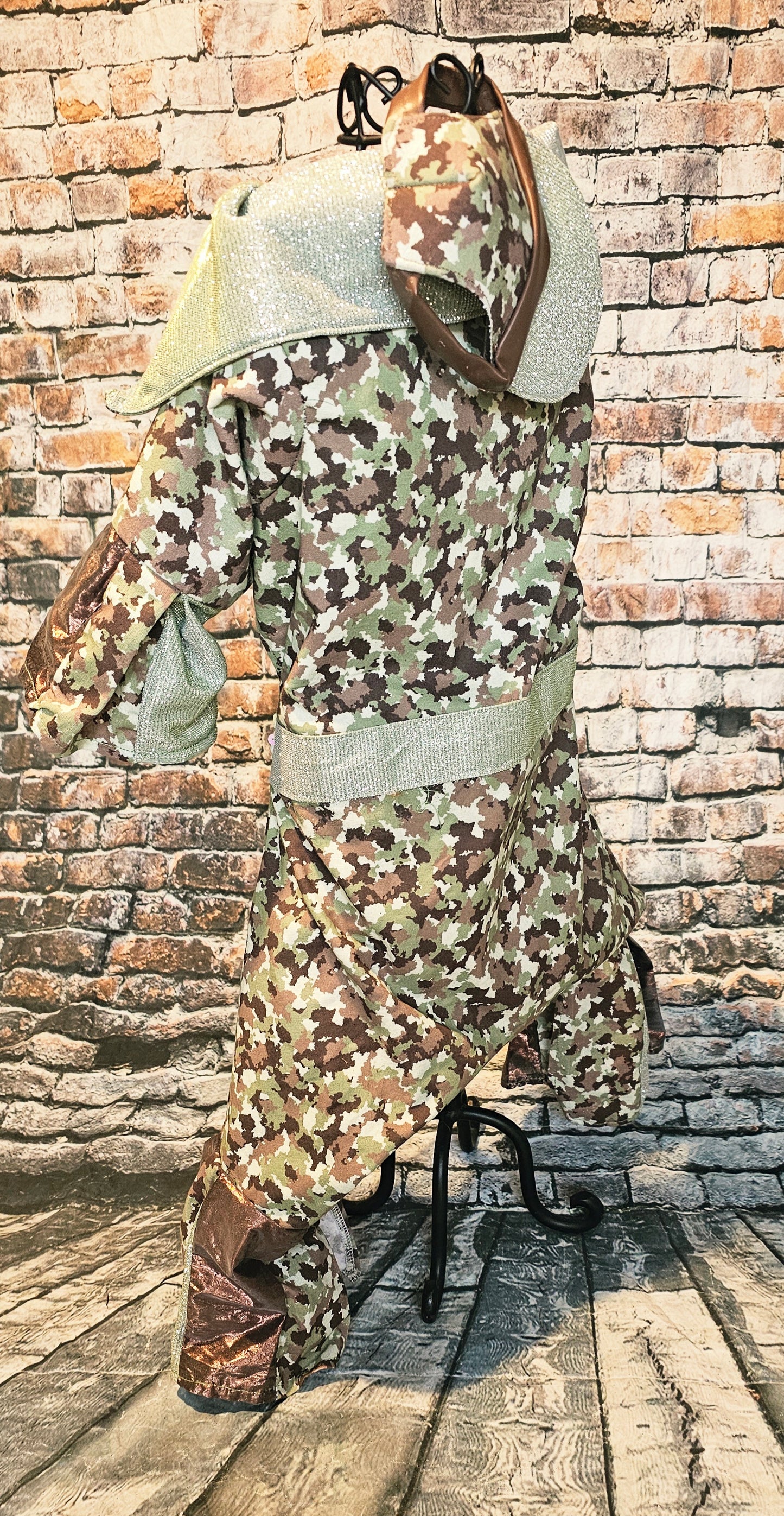 Camouflage pet body suit, Camouflage glitter pet costume, Camouflage dog suit, Camouflage cat costume, Camouflage pet hat