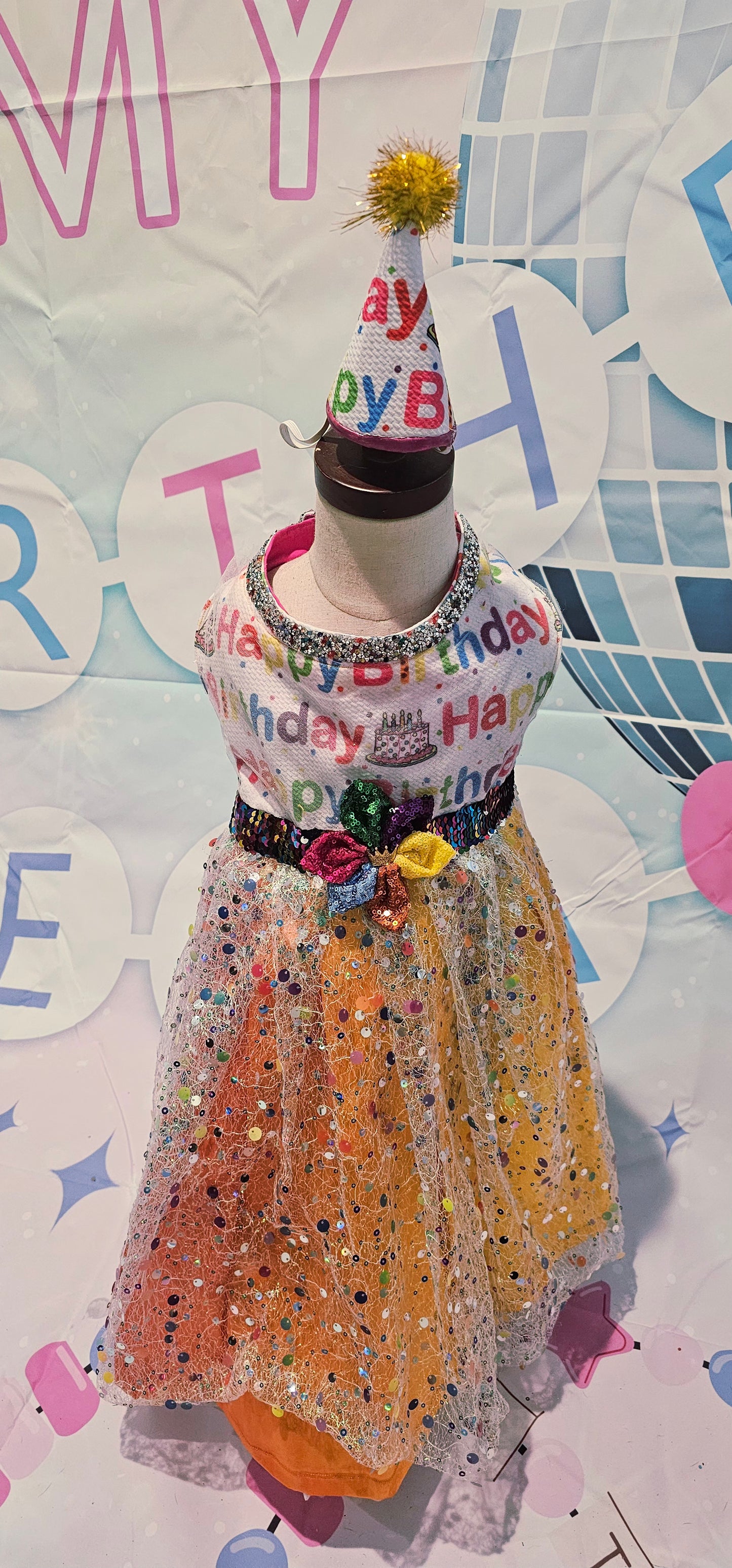 Happy Birthday Pet dress, Birthday confetti pet dress, Birthday sequin dog dress, Birthday cat dress, Happy Birthday Pet costume, celebration Pet
