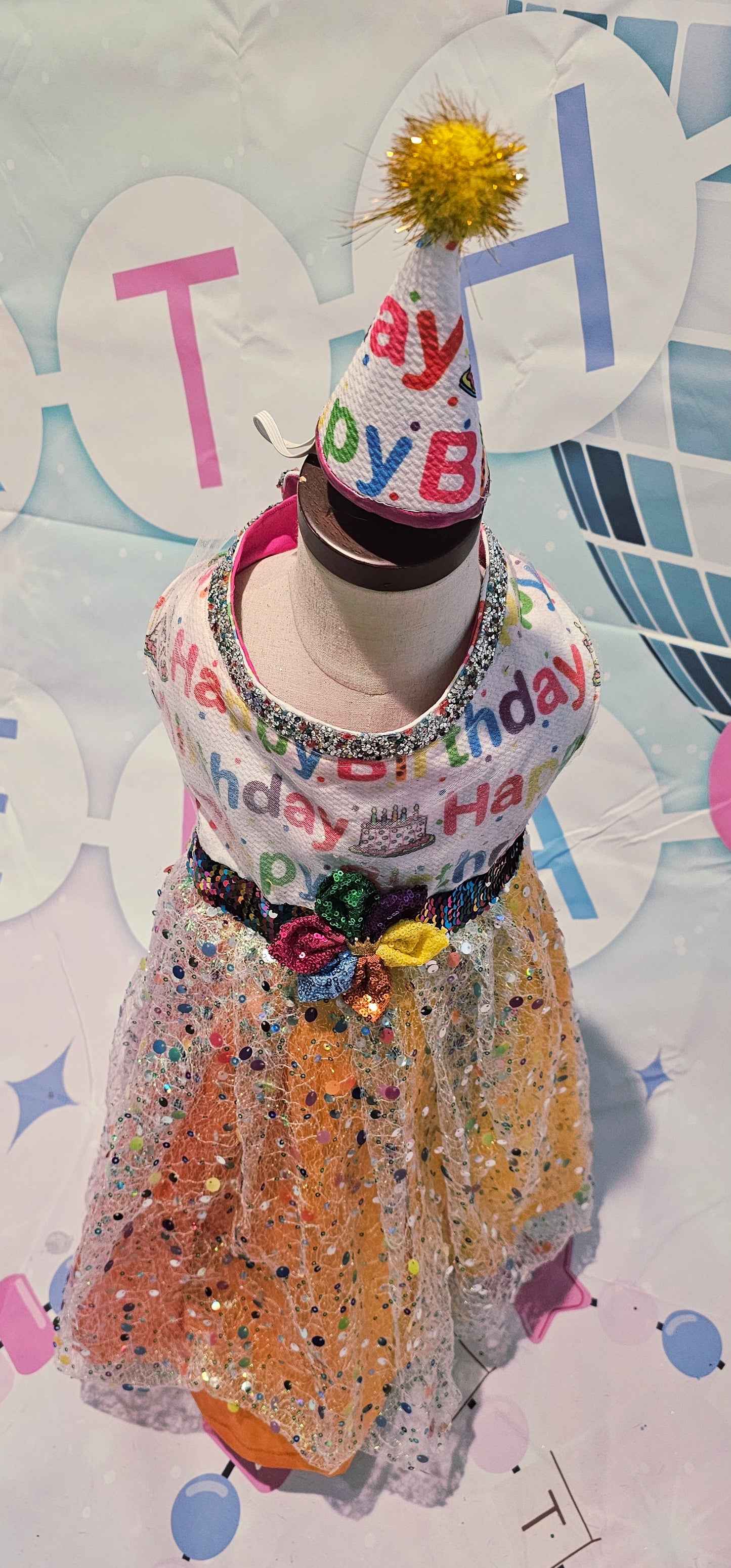 Happy Birthday Pet dress, Birthday confetti pet dress, Birthday sequin dog dress, Birthday cat dress, Happy Birthday Pet costume, celebration Pet