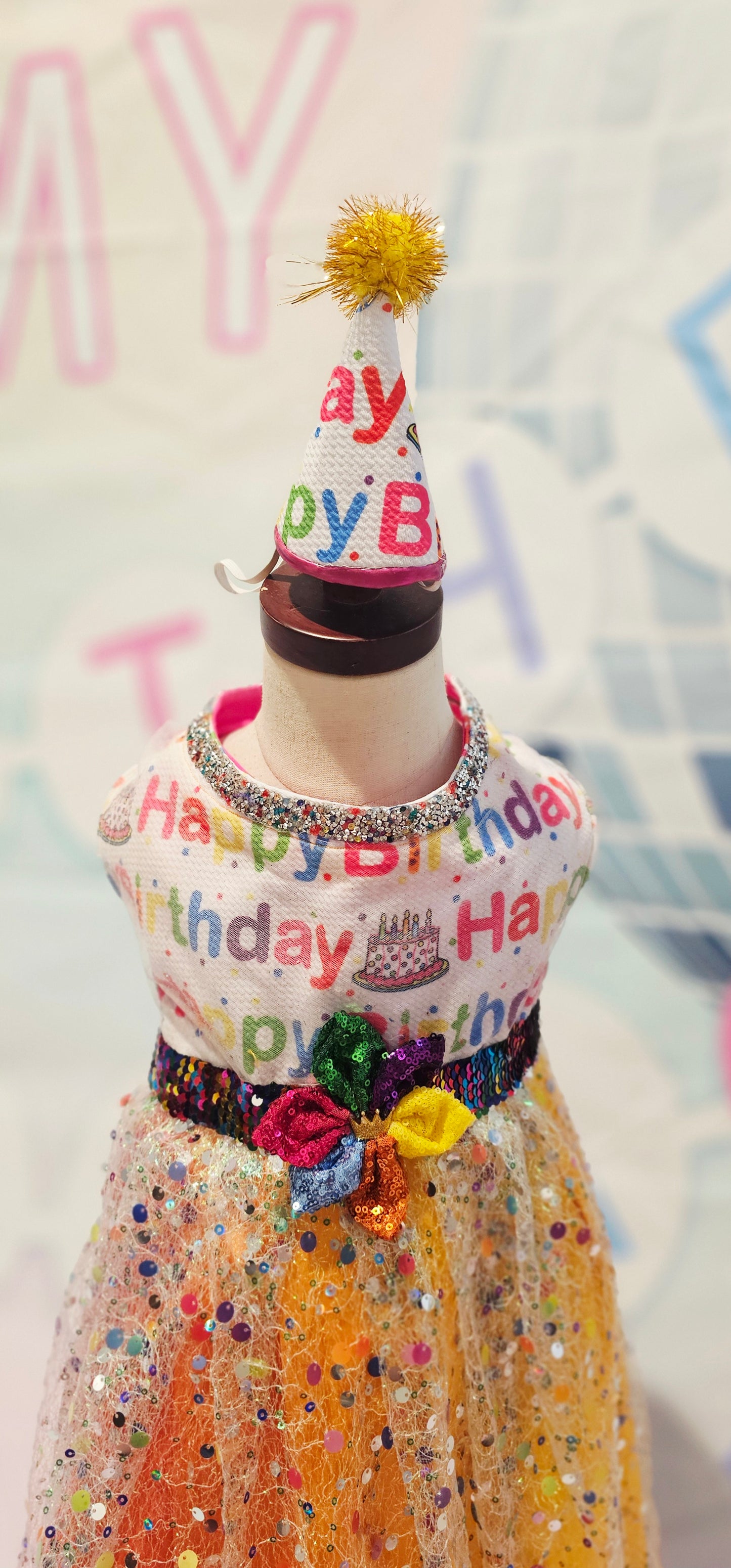 Happy Birthday Pet dress, Birthday confetti pet dress, Birthday sequin dog dress, Birthday cat dress, Happy Birthday Pet costume, celebration Pet