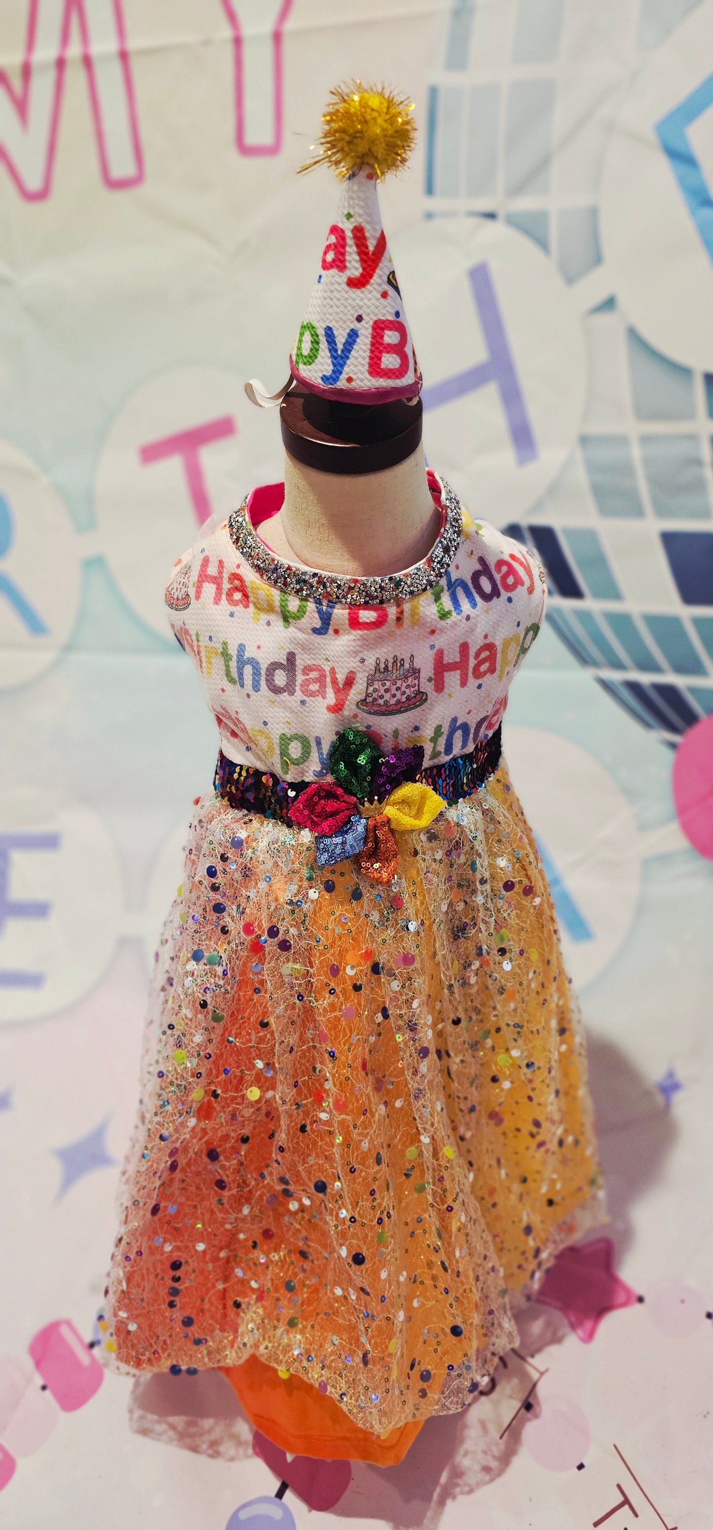 Happy Birthday Pet dress, Birthday confetti pet dress, Birthday sequin dog dress, Birthday cat dress, Happy Birthday Pet costume, celebration Pet