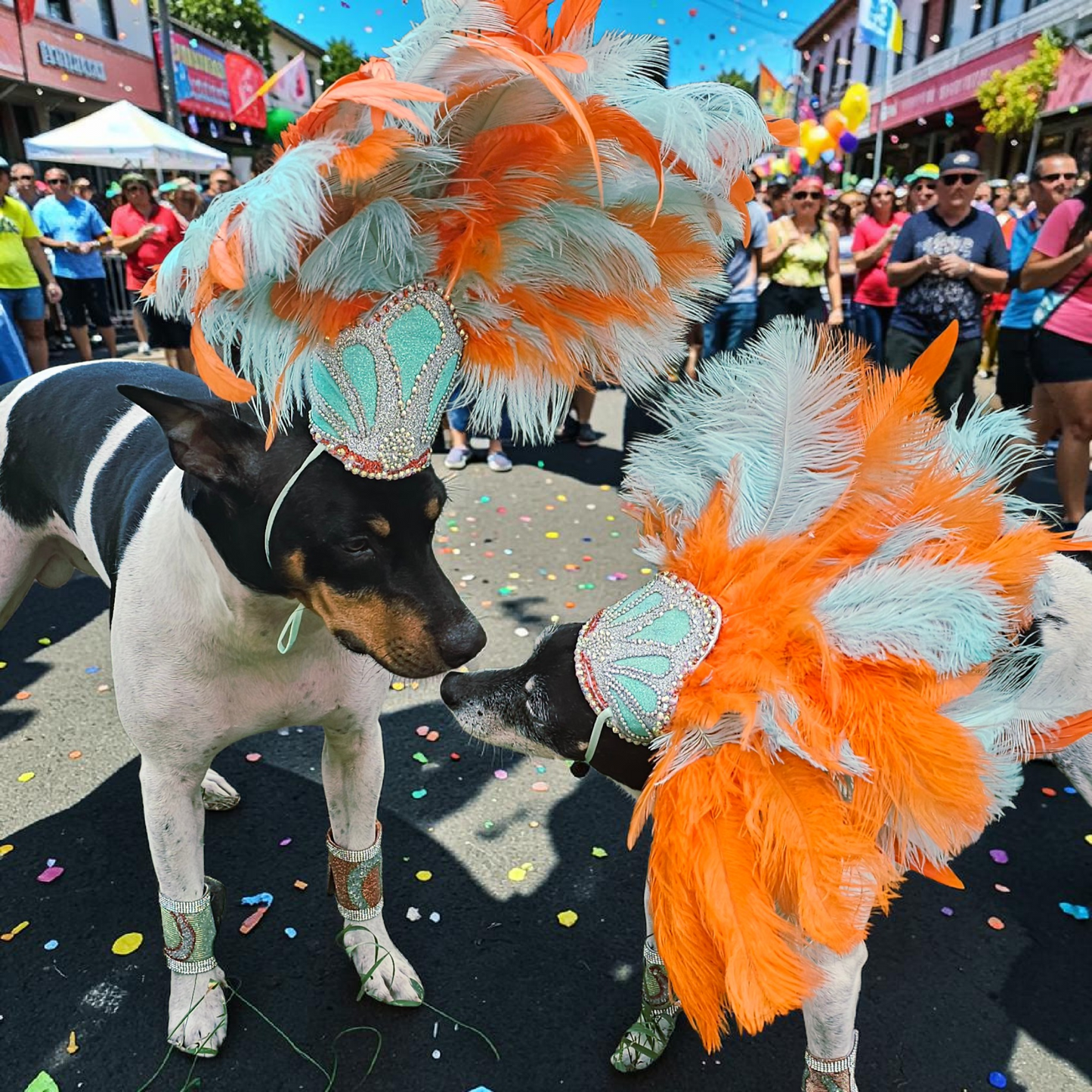 Showgirl pet costume, Life of showpet costume, feather showgirl pet costume