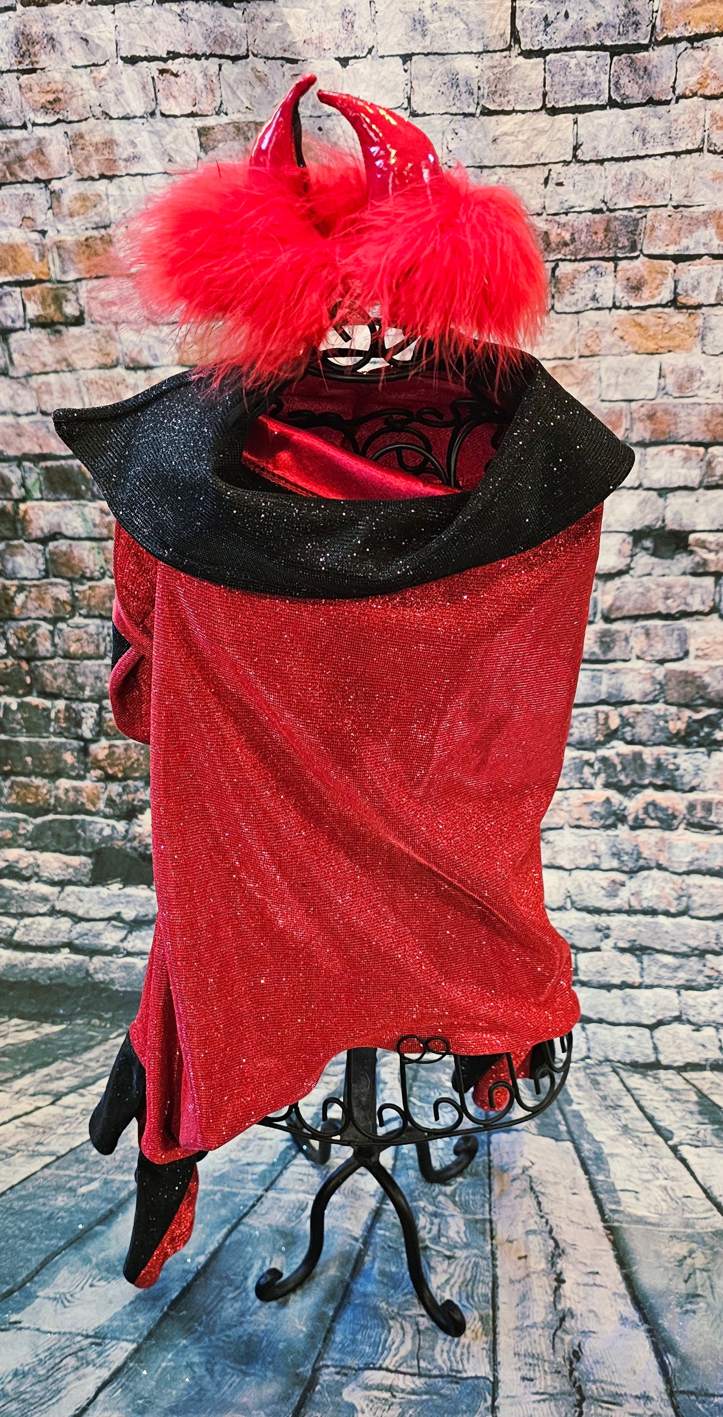 Devil glitter pet body suit, devil pet body suit, devil dog costume, devil cat costume