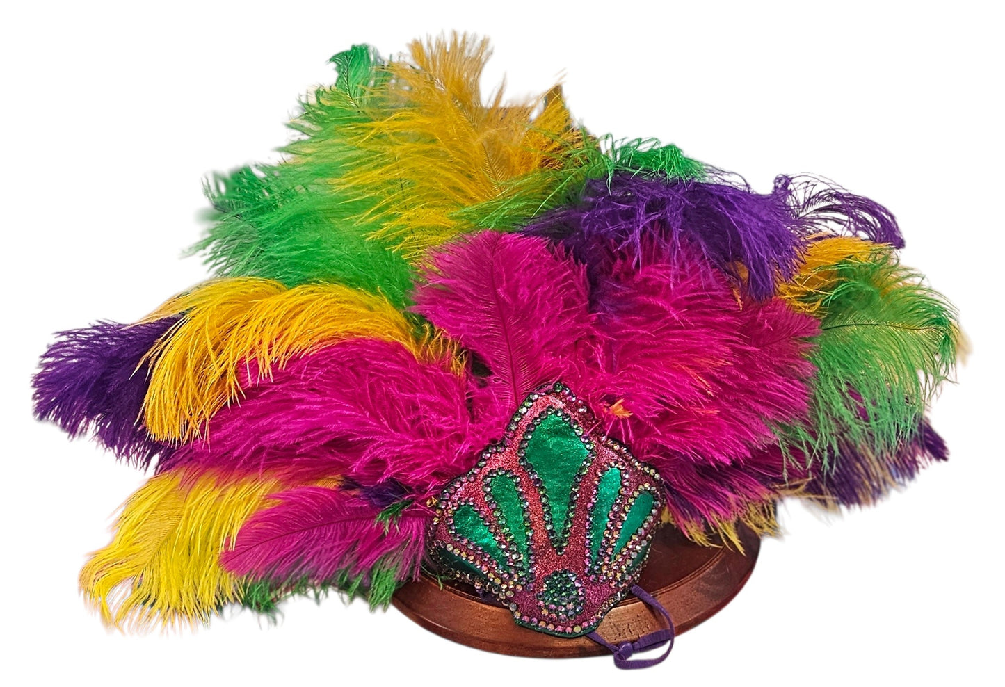 Mardi Gras pet feather showgirl headress, carnival feather pet headress