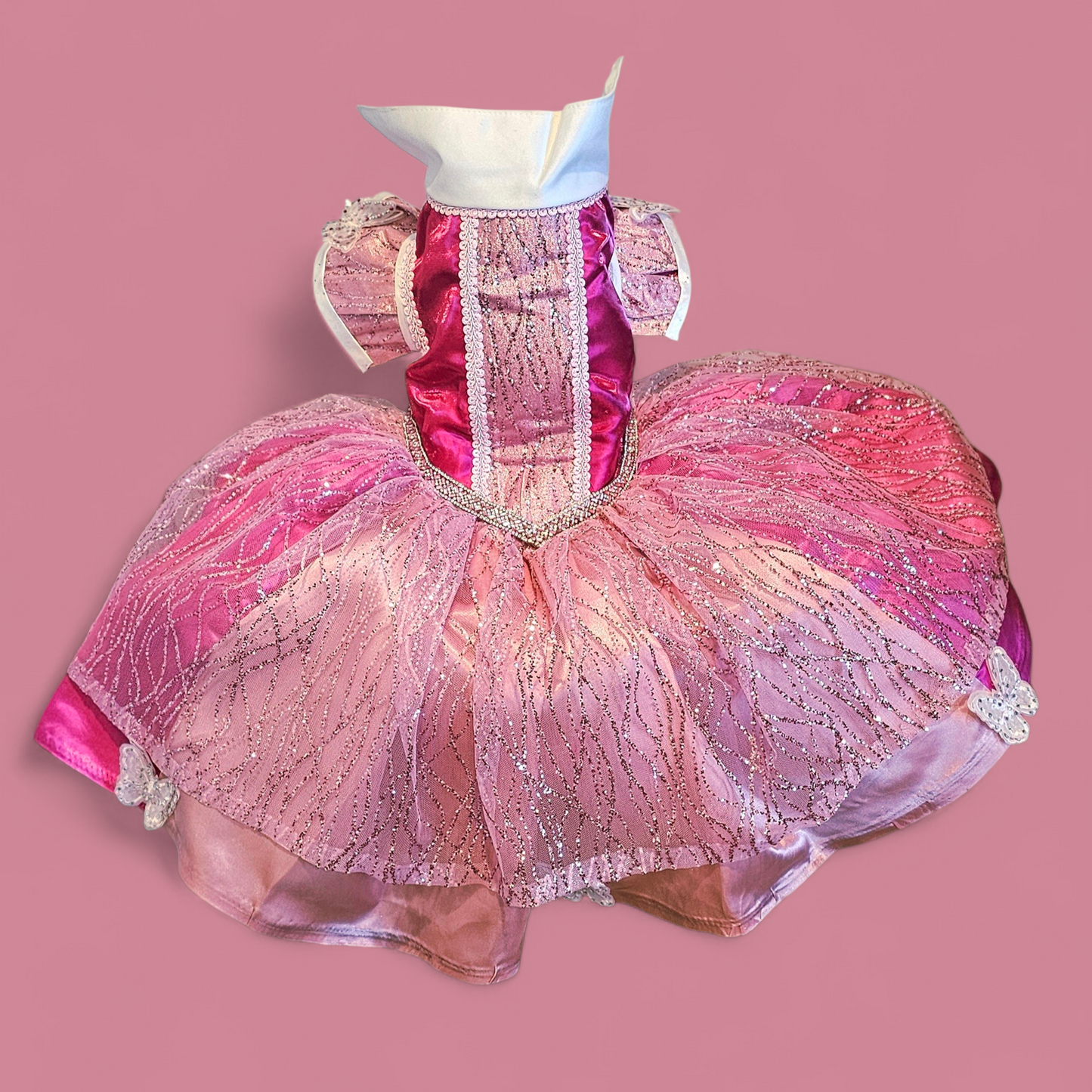Princess Pet Dress, Princess pink pet dress, glitter pink dog dress