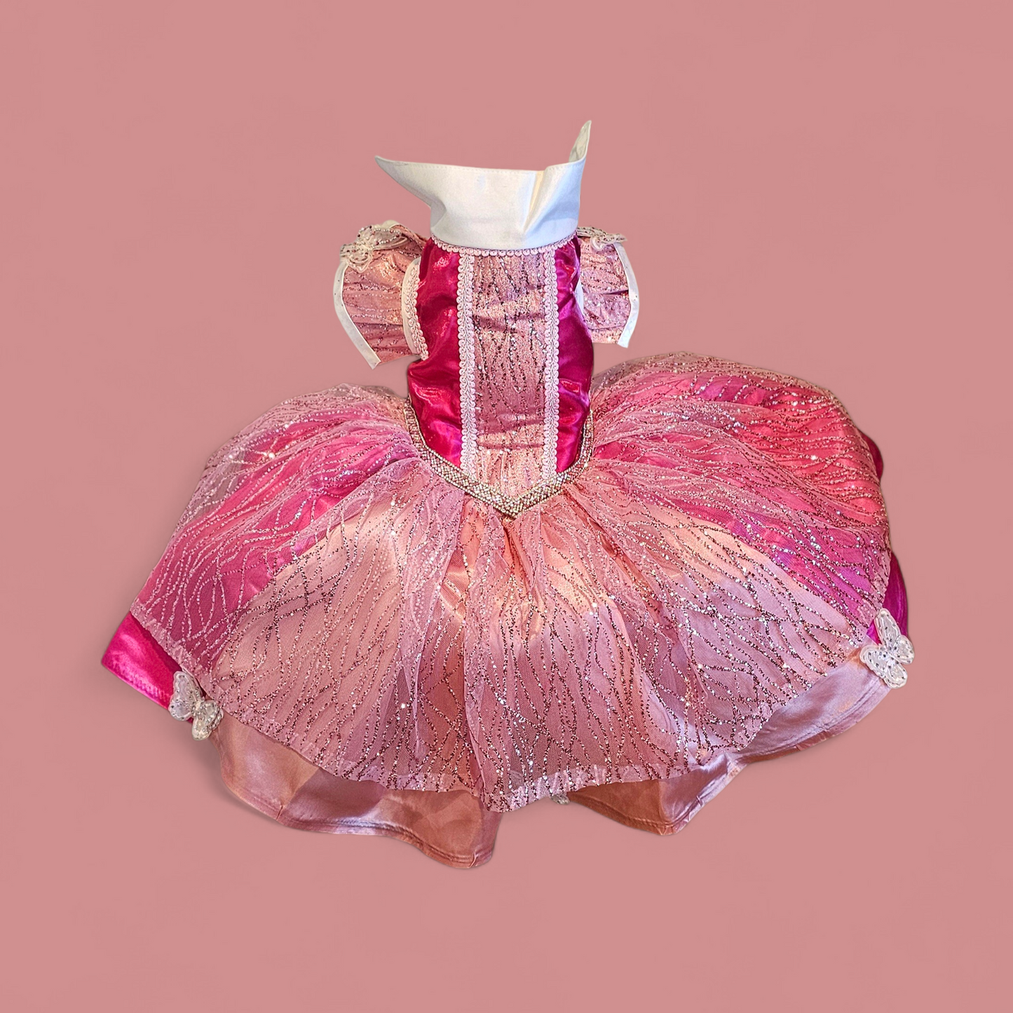 Princess Pet Dress, Princess pink pet dress, glitter pink dog dress