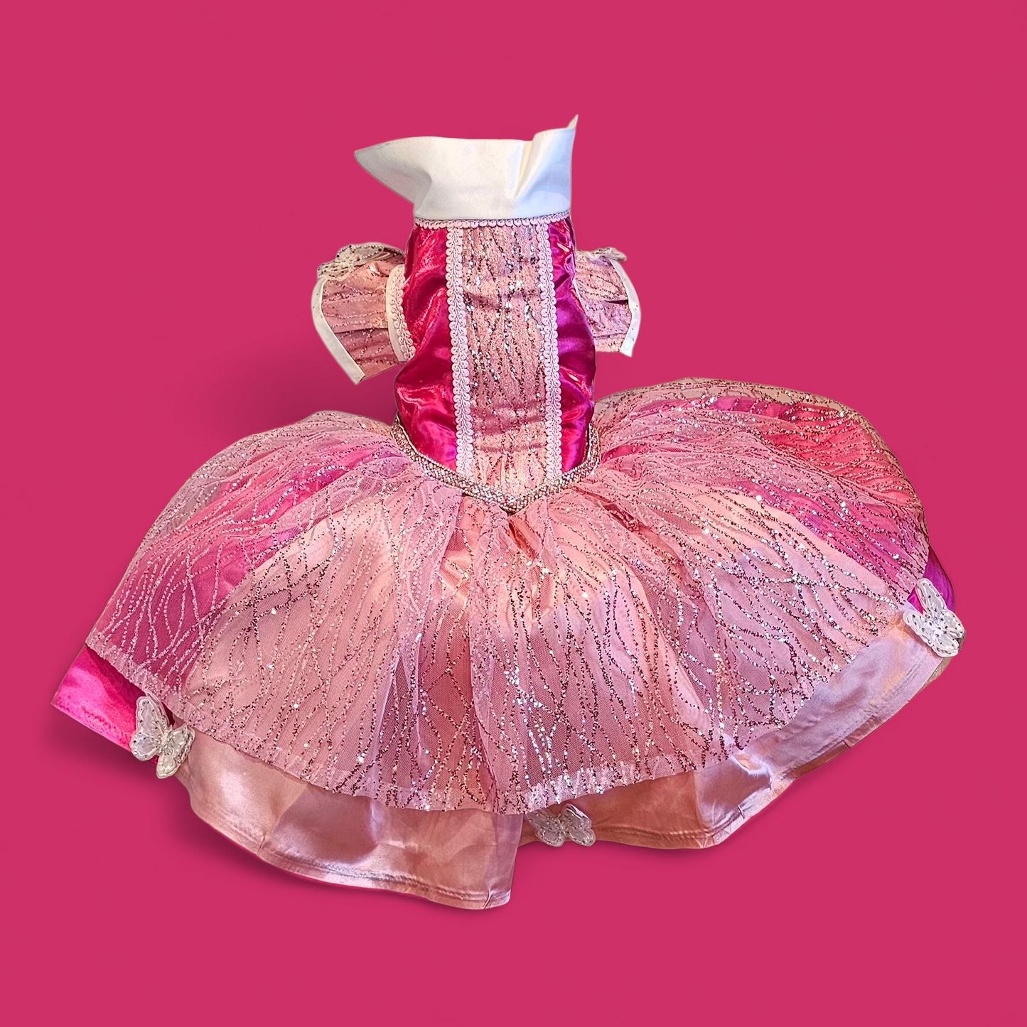 Princess Pet Dress, Princess pink pet dress, glitter pink dog dress