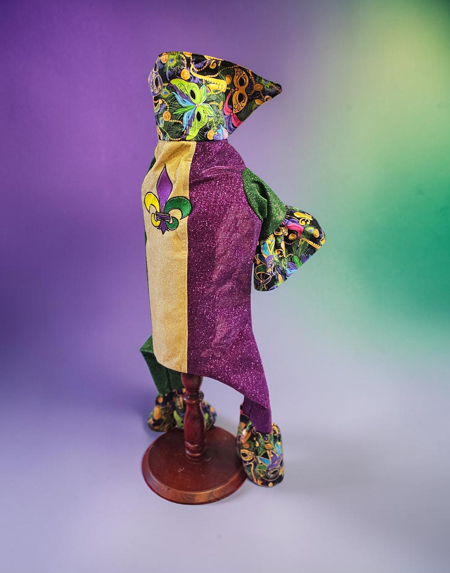 Mardi Gras pet suit, glitter Mardi Gras pet costume, Fleur De Lis pet costume