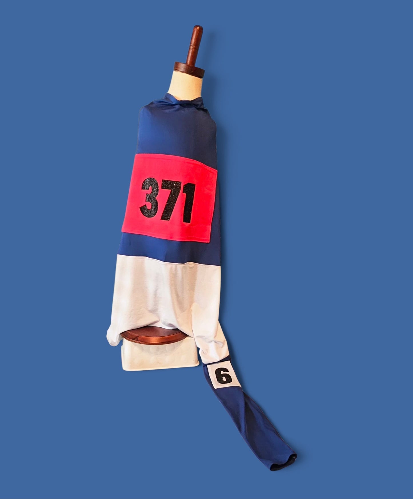 80s pet track suit, one-leg pet track suit, Florence Joyner pet suit, Flo Jo dog track suit