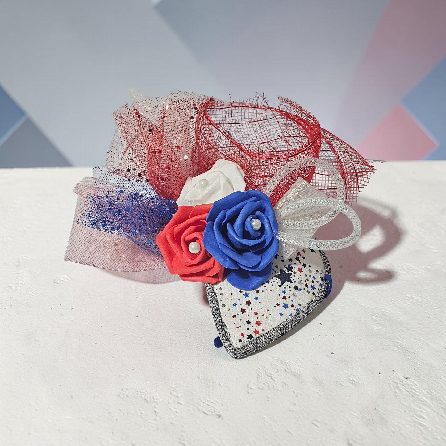 Patriotic pet fascinator hat, Patriotic Kentucky derby Pet Hat, Dog fascinator