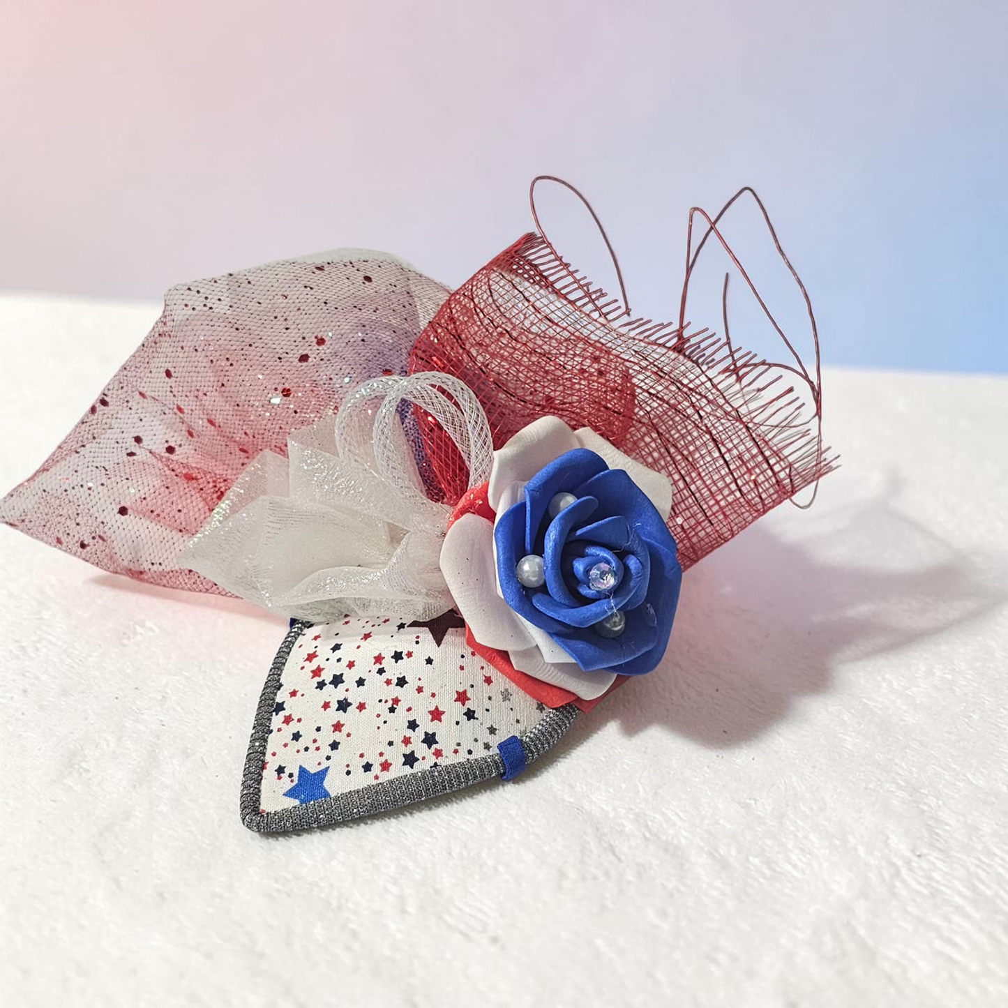 Patriotic pet fascinator hat, Patriotic Kentucky derby Pet Hat, Dog fascinator