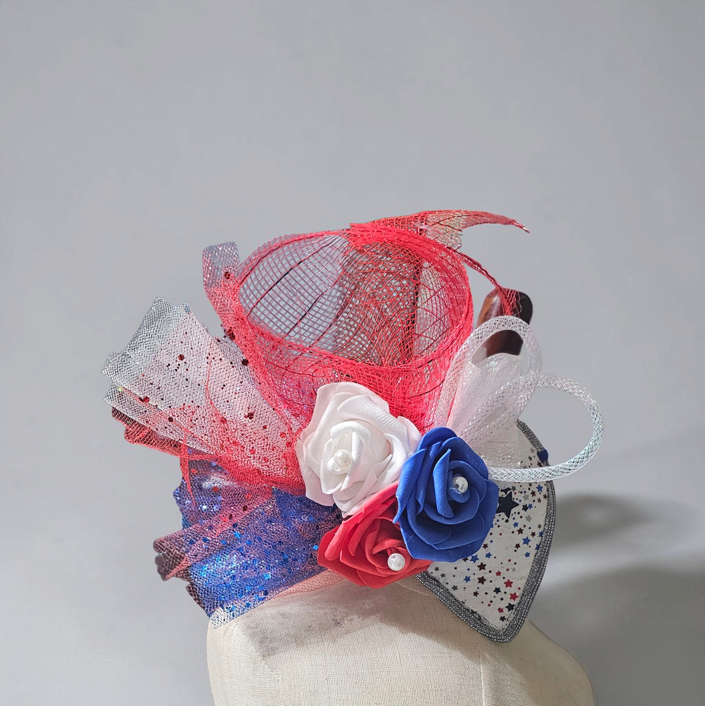 Patriotic pet fascinator hat, Patriotic Kentucky derby Pet Hat, Dog fascinator