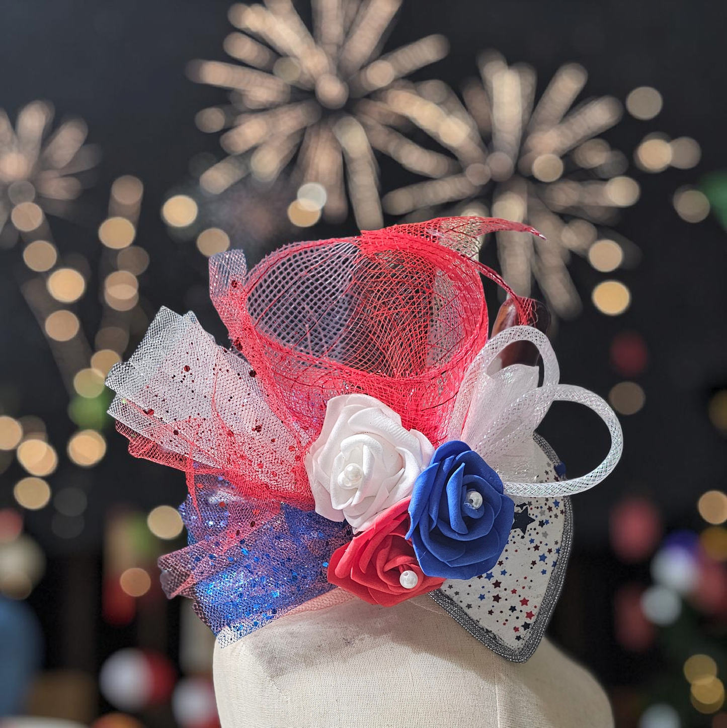 Patriotic pet fascinator hat, Patriotic Kentucky derby Pet Hat, Dog fascinator
