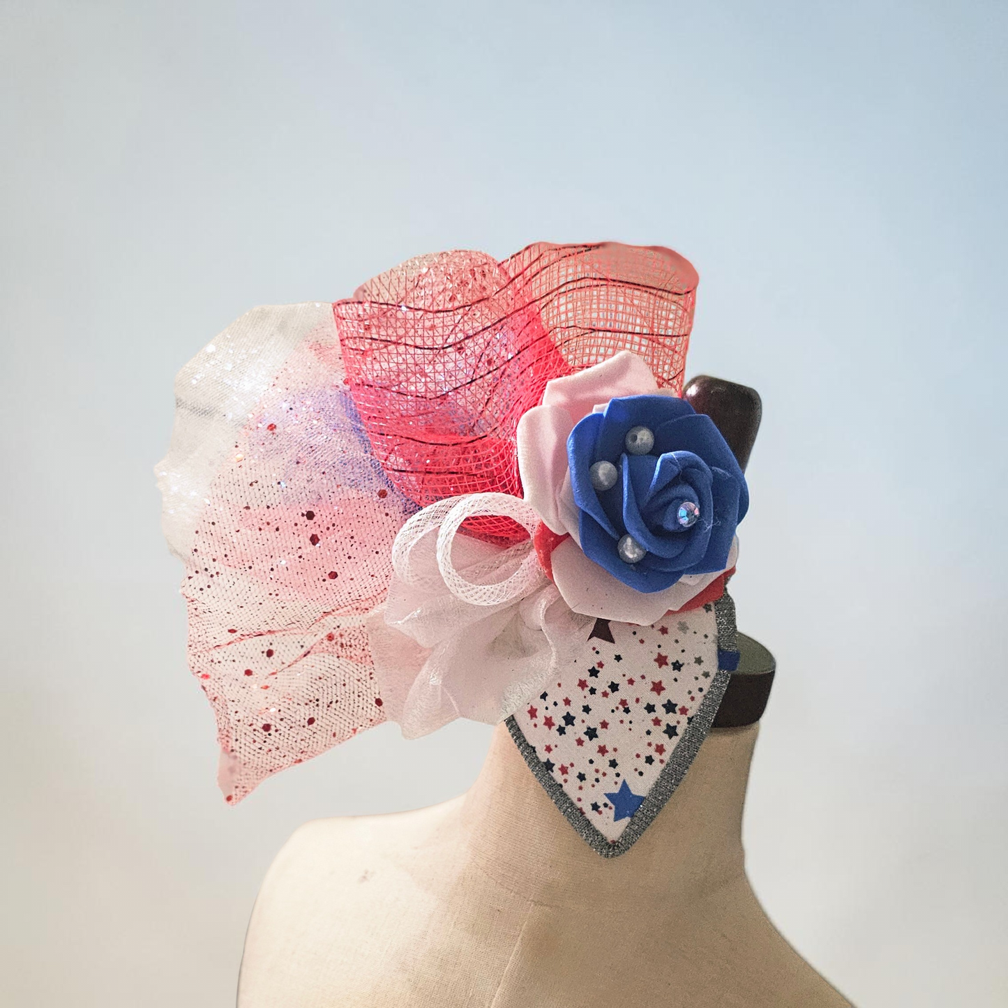 Patriotic pet fascinator hat, Patriotic Kentucky derby Pet Hat, Dog fascinator
