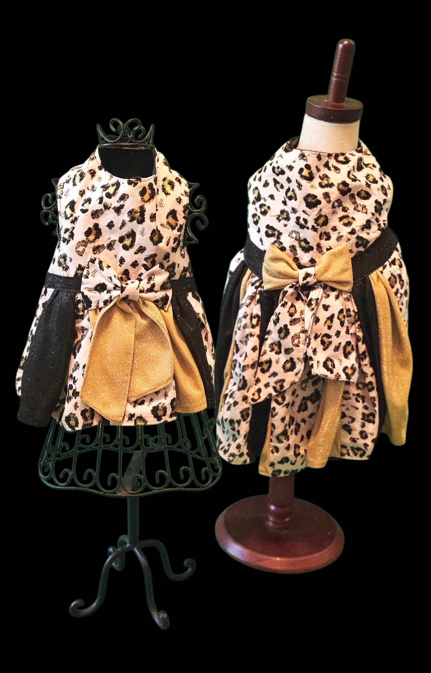 Pink leopard glitter pet dress, leopard dog dress