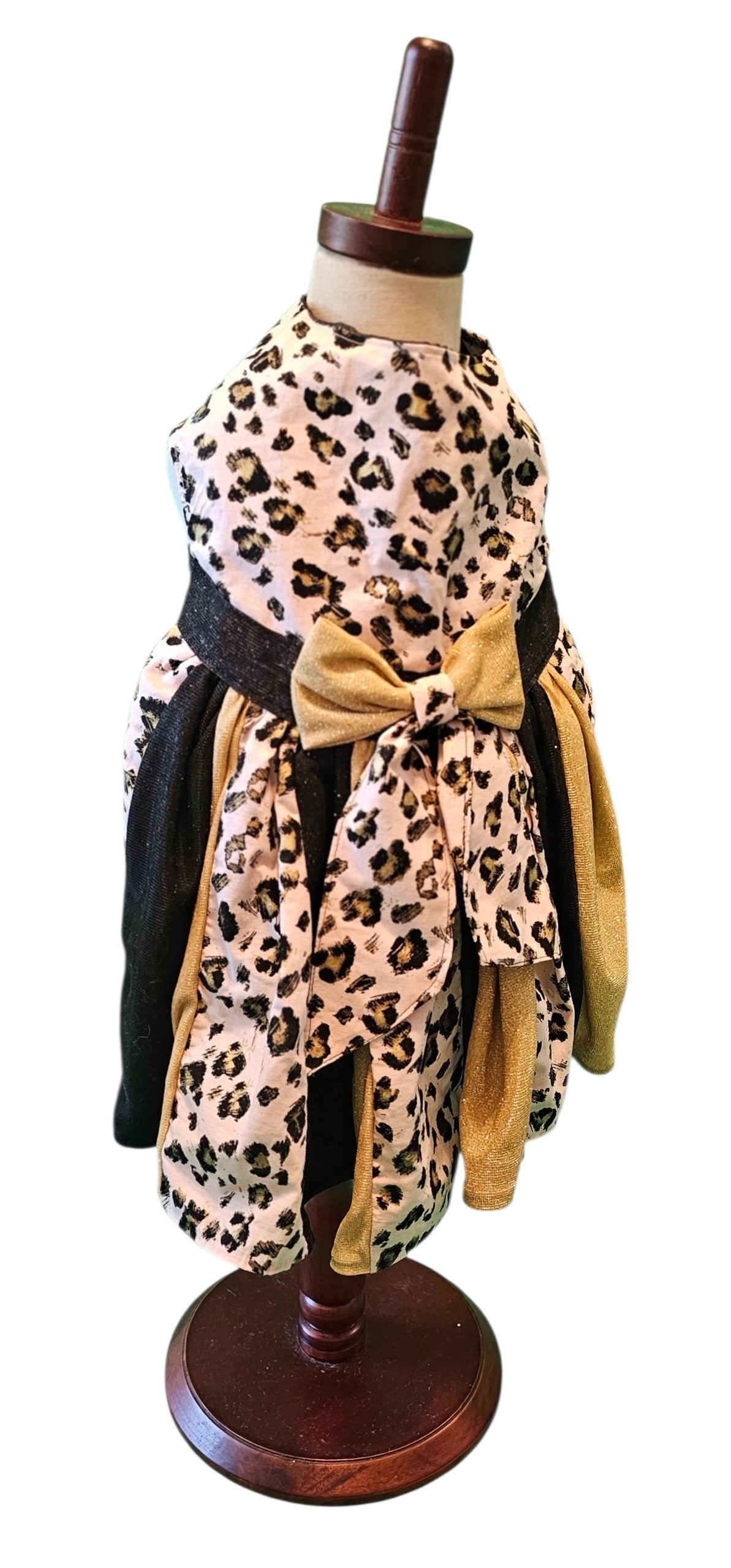 Pink leopard glitter pet dress, leopard dog dress