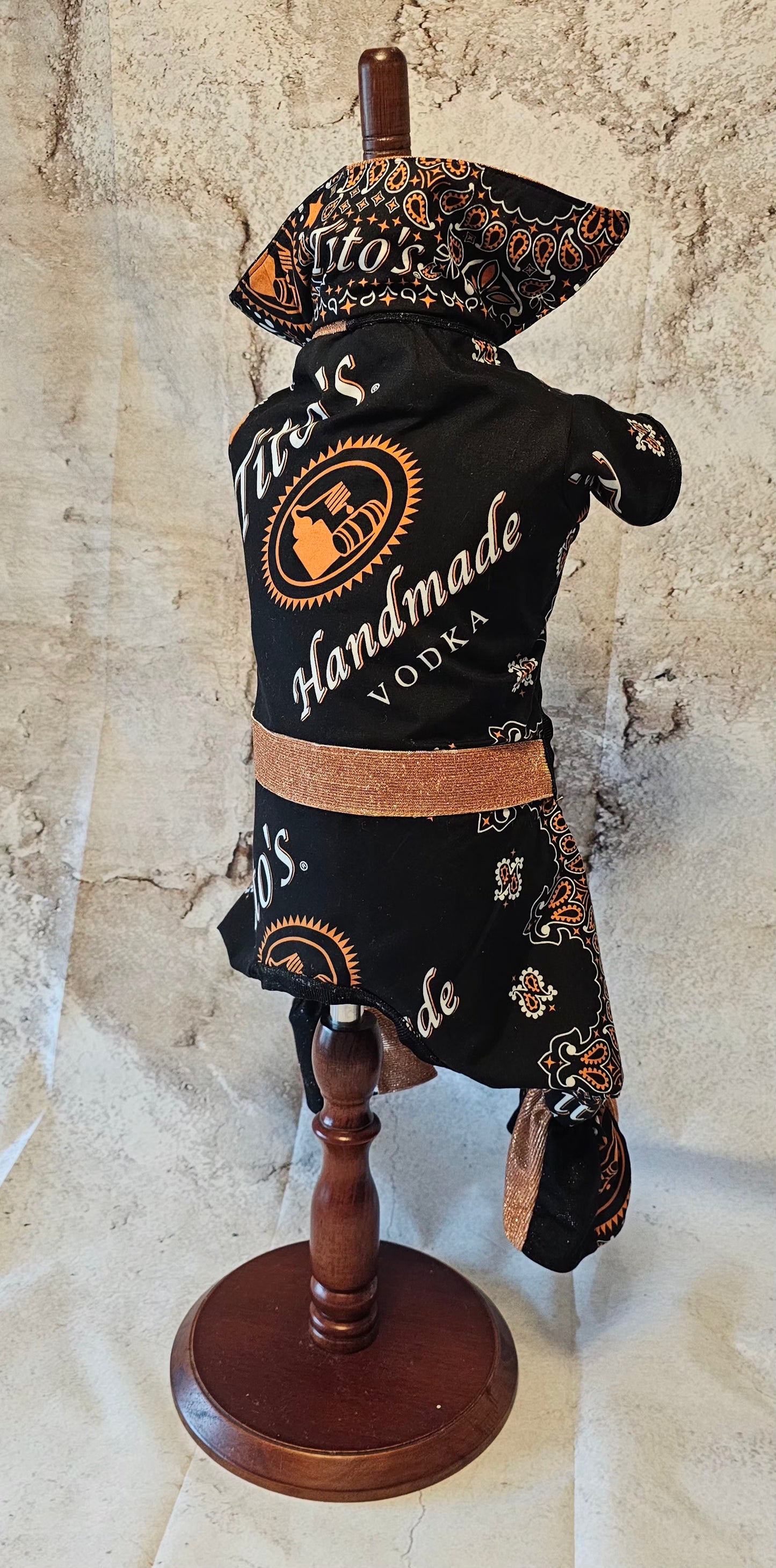 Tito's inspired pet body suit, glitter dog bodysuit, bell bottom jumper for pets