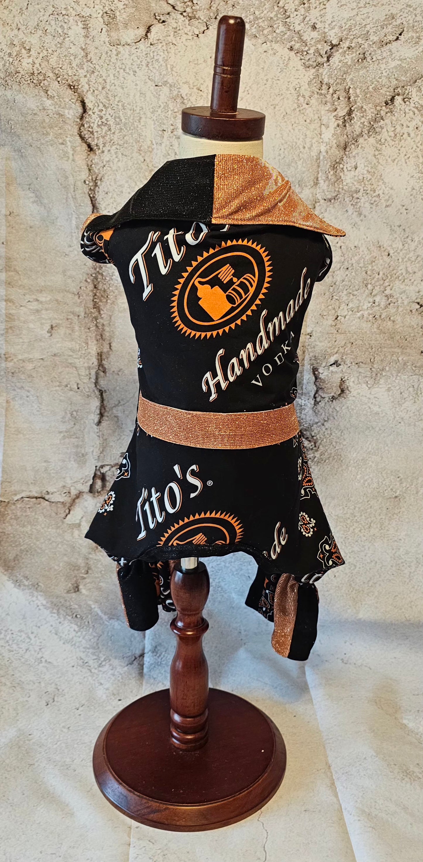Tito's inspired pet body suit, glitter dog bodysuit, bell bottom jumper for pets