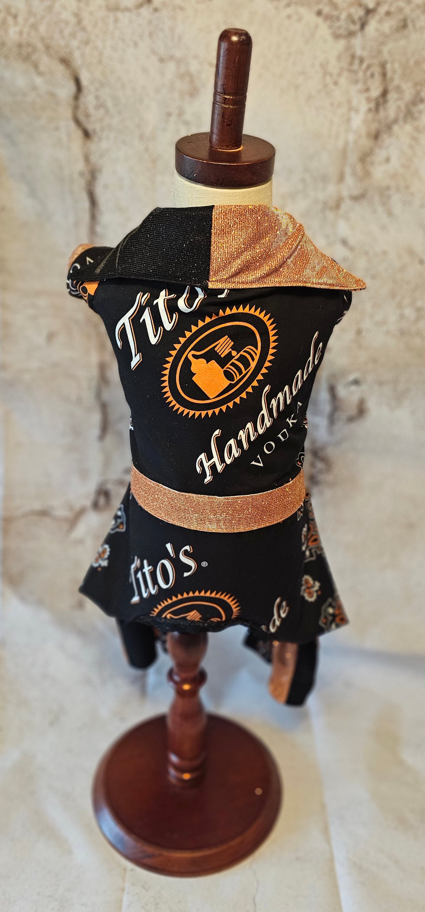Tito's inspired pet body suit, glitter dog bodysuit, bell bottom jumper for pets