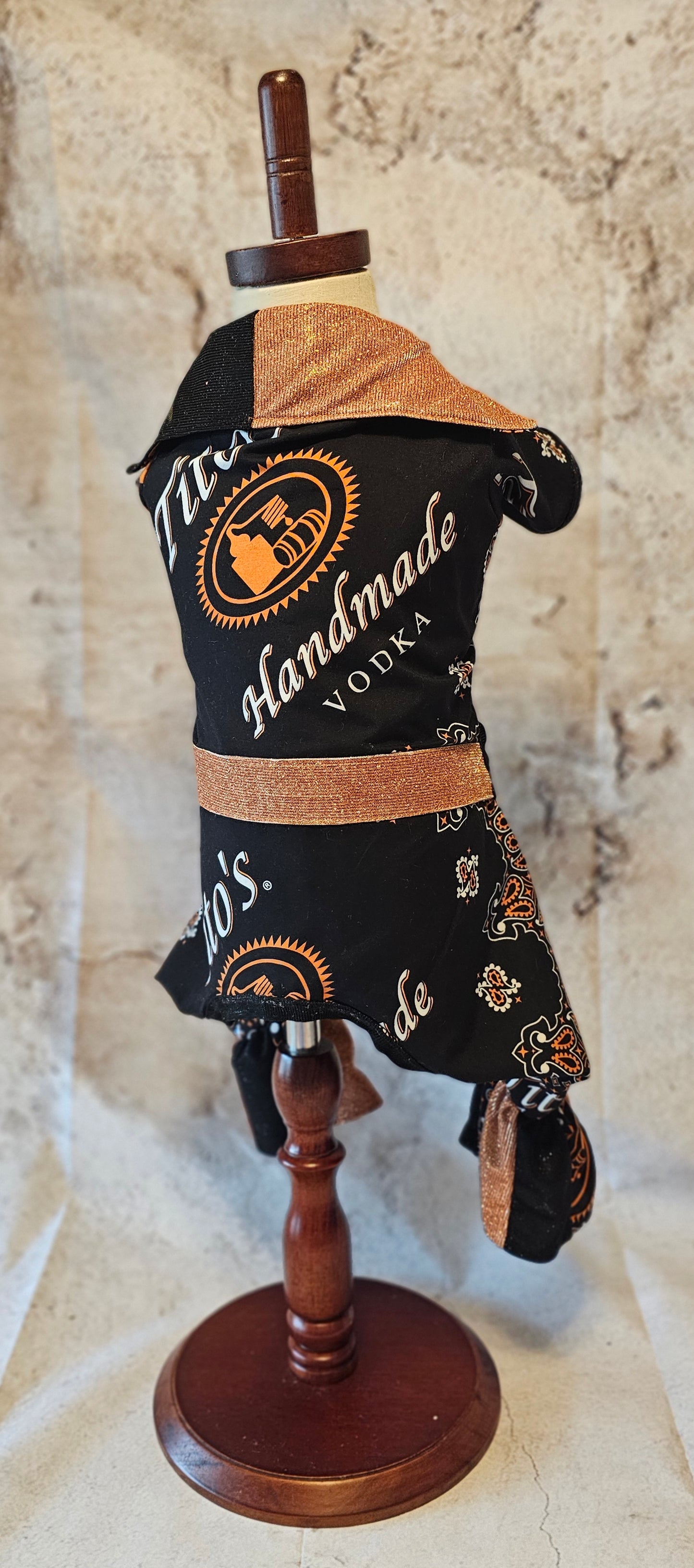 Tito's inspired pet body suit, glitter dog bodysuit, bell bottom jumper for pets