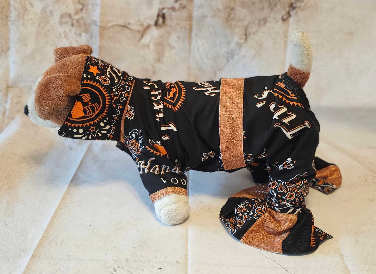 Tito's inspired pet body suit, glitter dog bodysuit, bell bottom jumper for pets