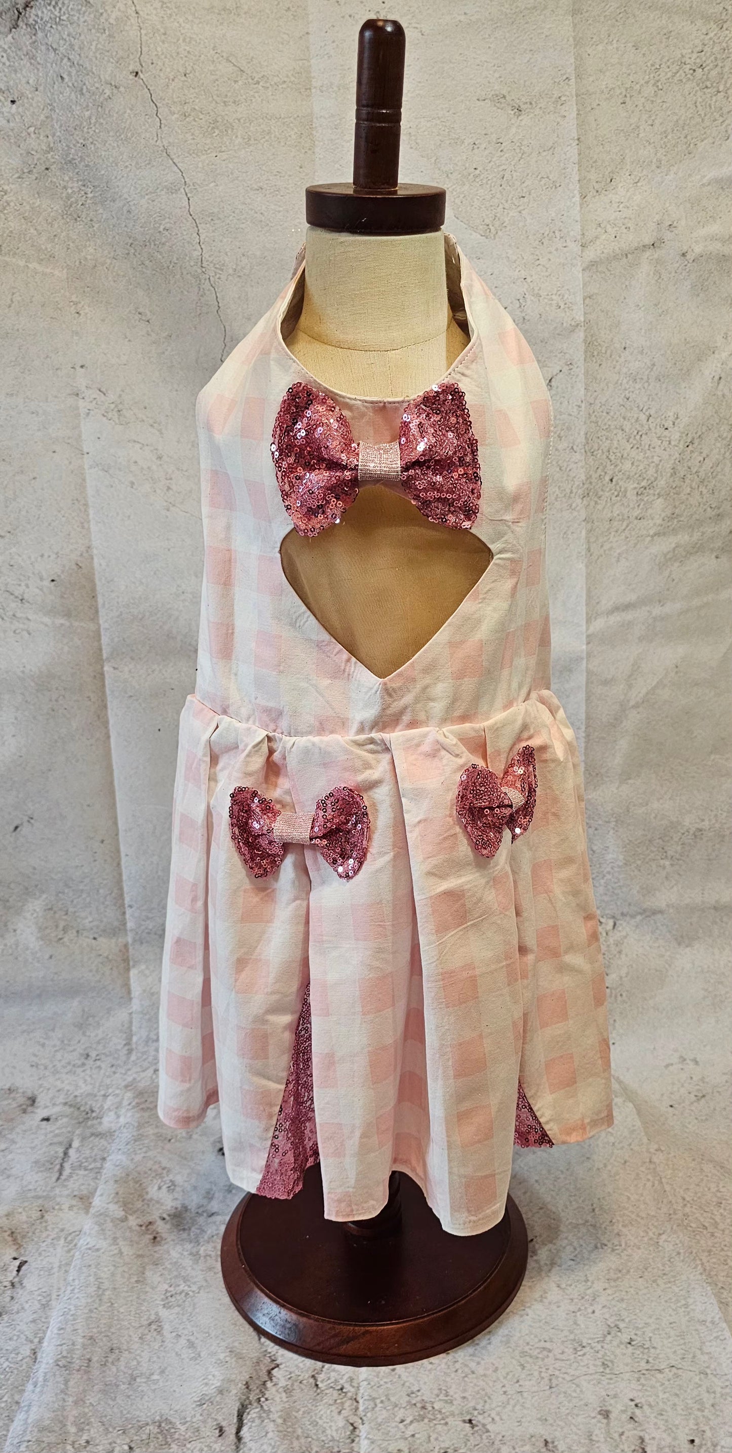 Pink gingham pet dress, megan moroney replica pet dress