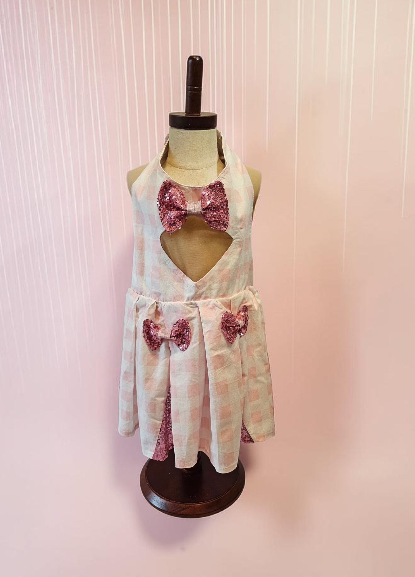 Pink gingham pet dress, megan moroney replica pet dress