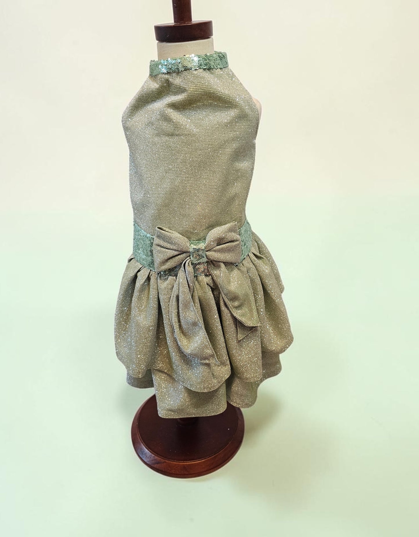 Glitter metallic lurex bridesmaid pet dress, special occasion dog dress