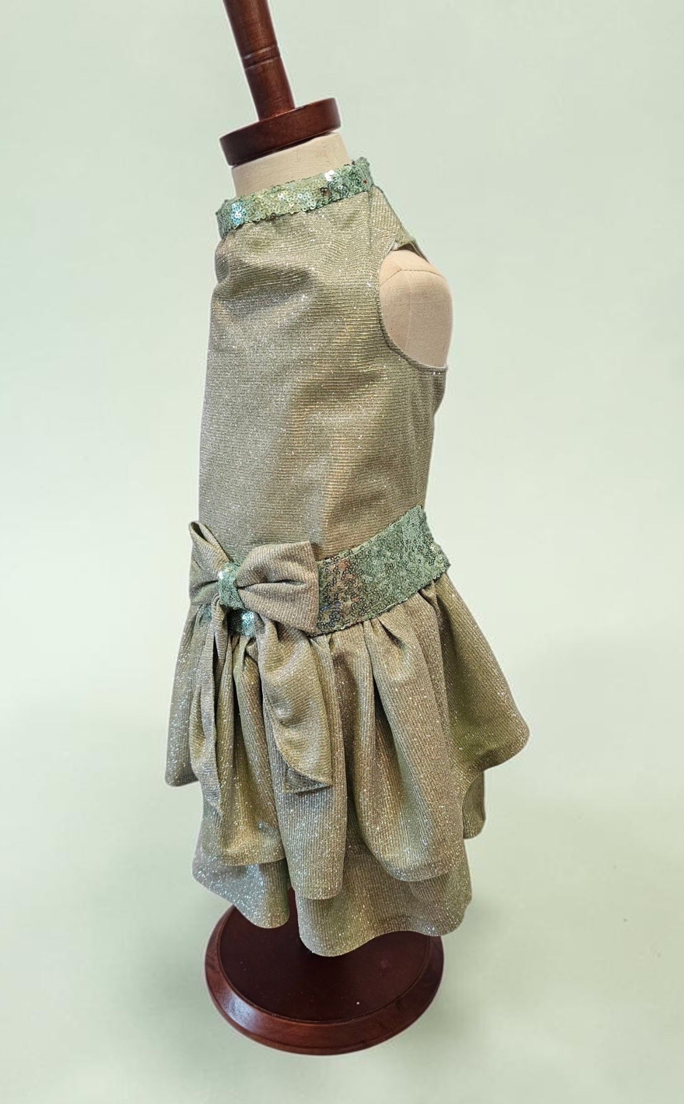 Glitter metallic lurex bridesmaid pet dress, special occasion dog dress