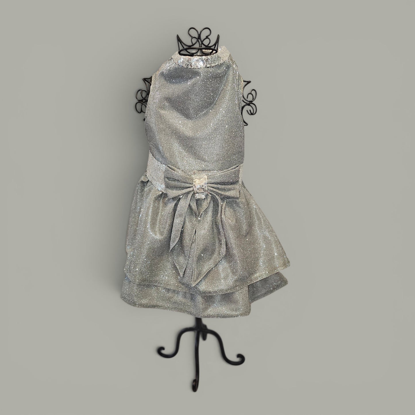 Glitter metallic lurex bridesmaid pet dress, special occasion dog dress