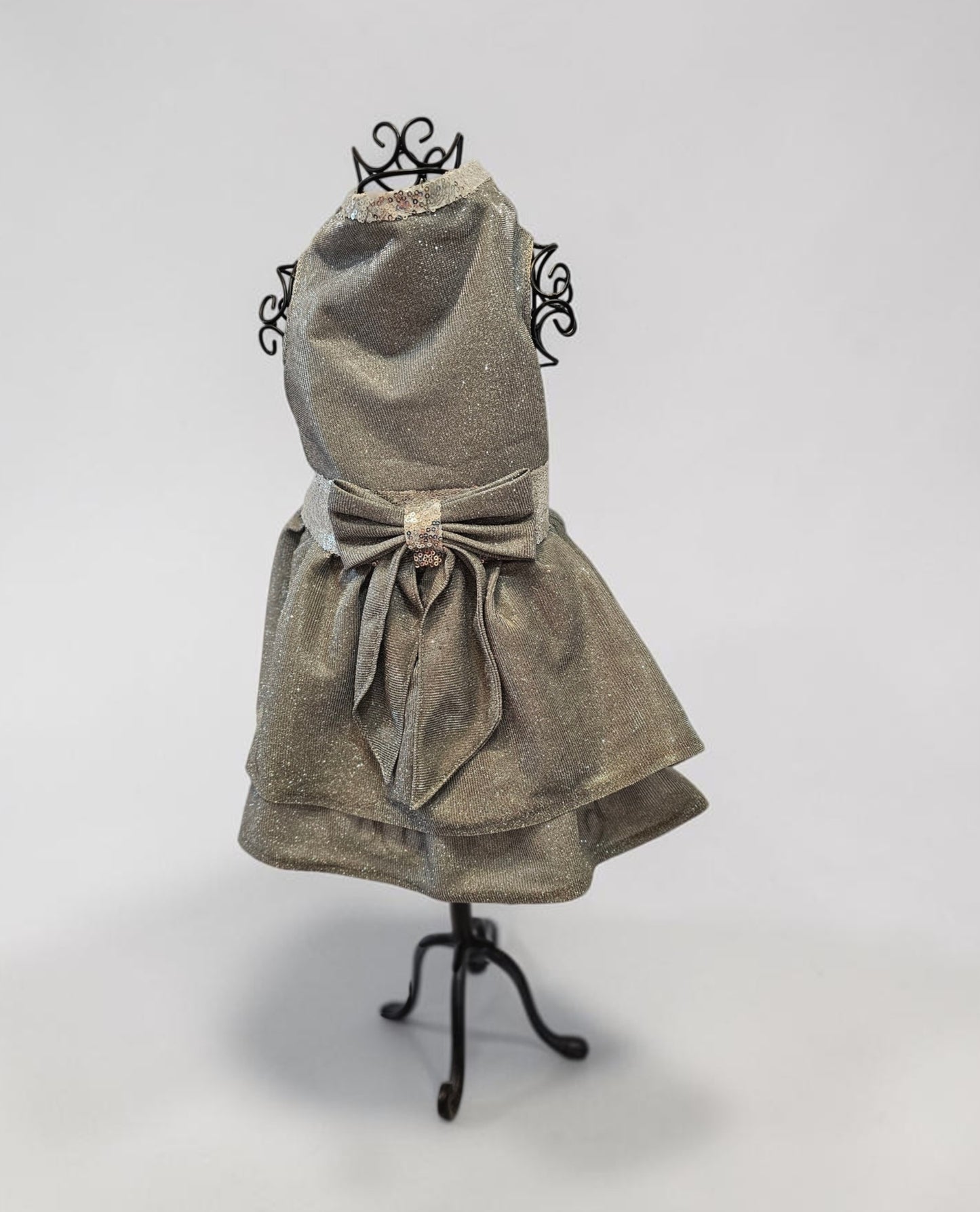 Glitter metallic lurex bridesmaid pet dress, special occasion dog dress