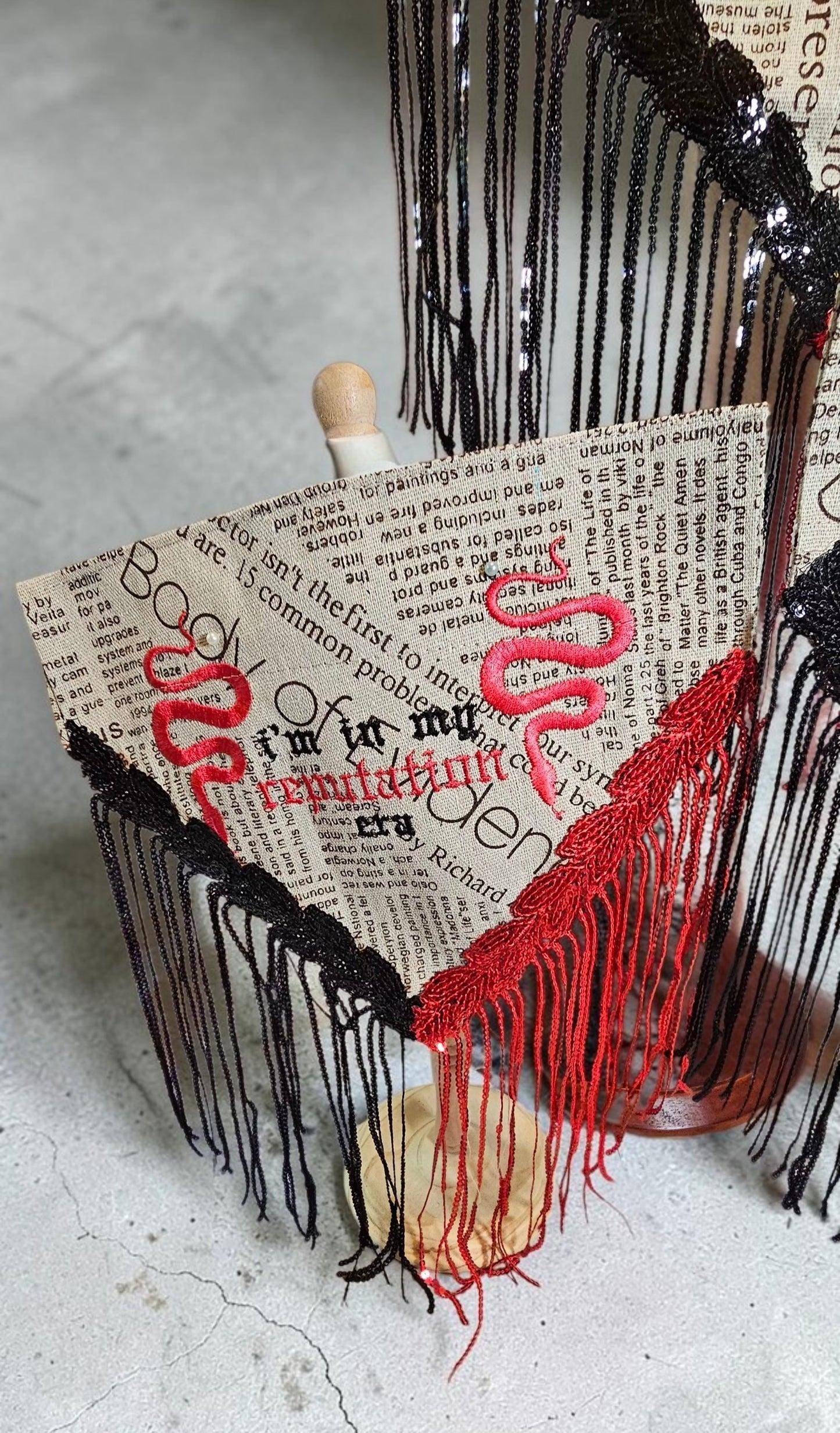 Reputation era pet bandana, sequin fringe pet bandana, newspaper print bandana, embroider pet bandana