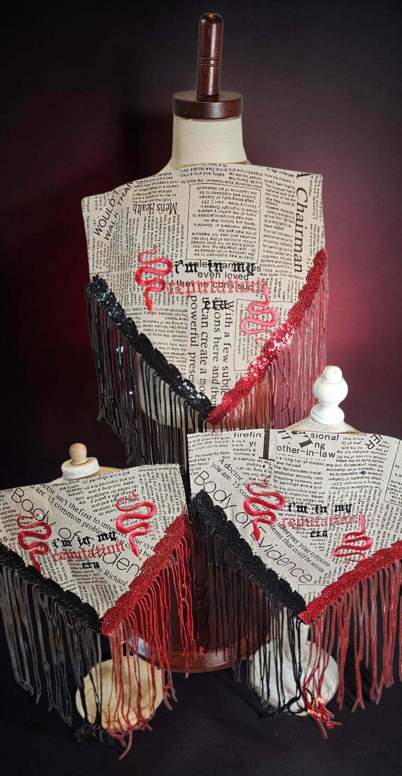 Reputation era pet bandana, sequin fringe pet bandana, newspaper print bandana, embroider pet bandana