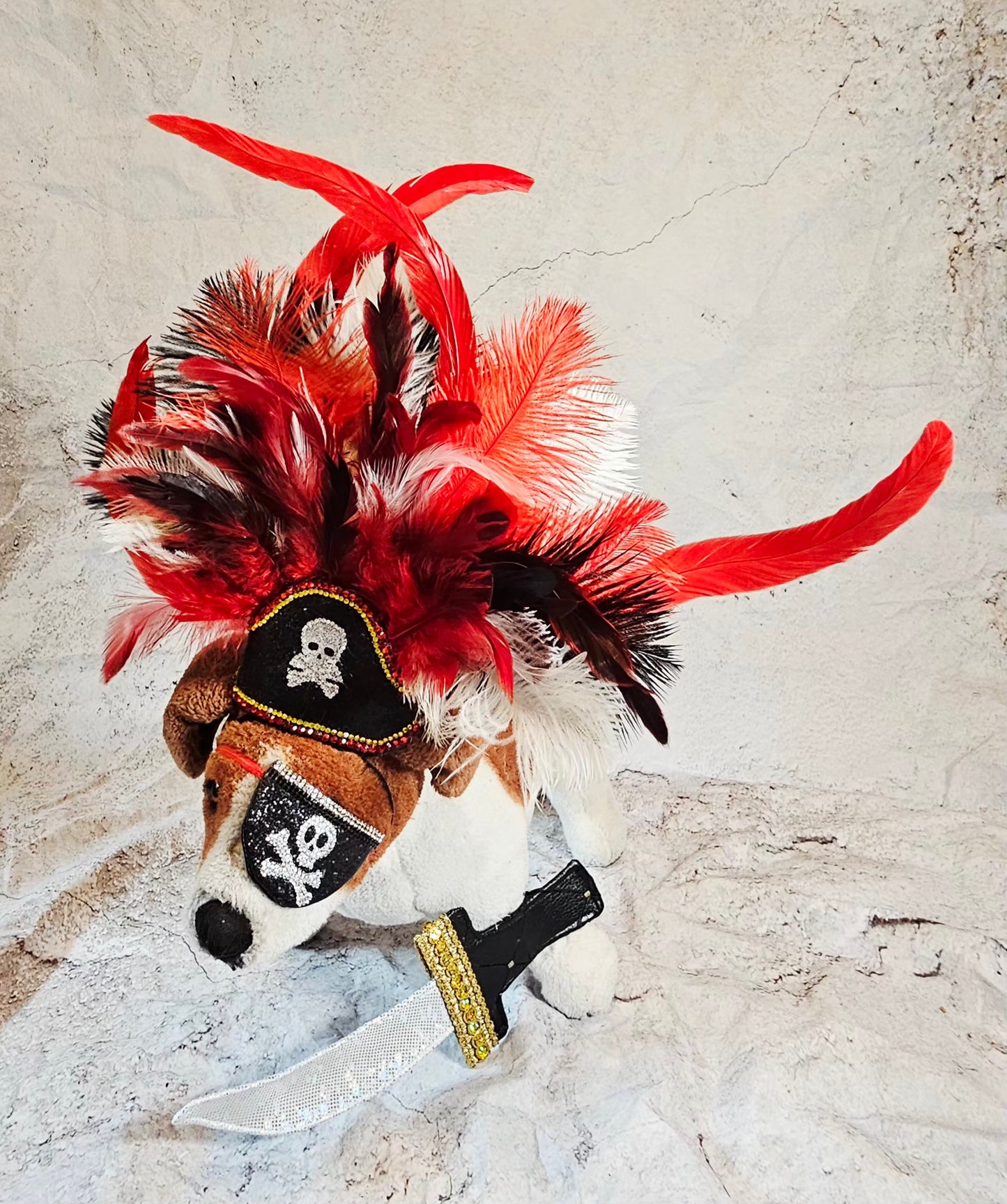 Pet Pirate hat, pet pirate sword, pet pirate patch, pirate pet costume