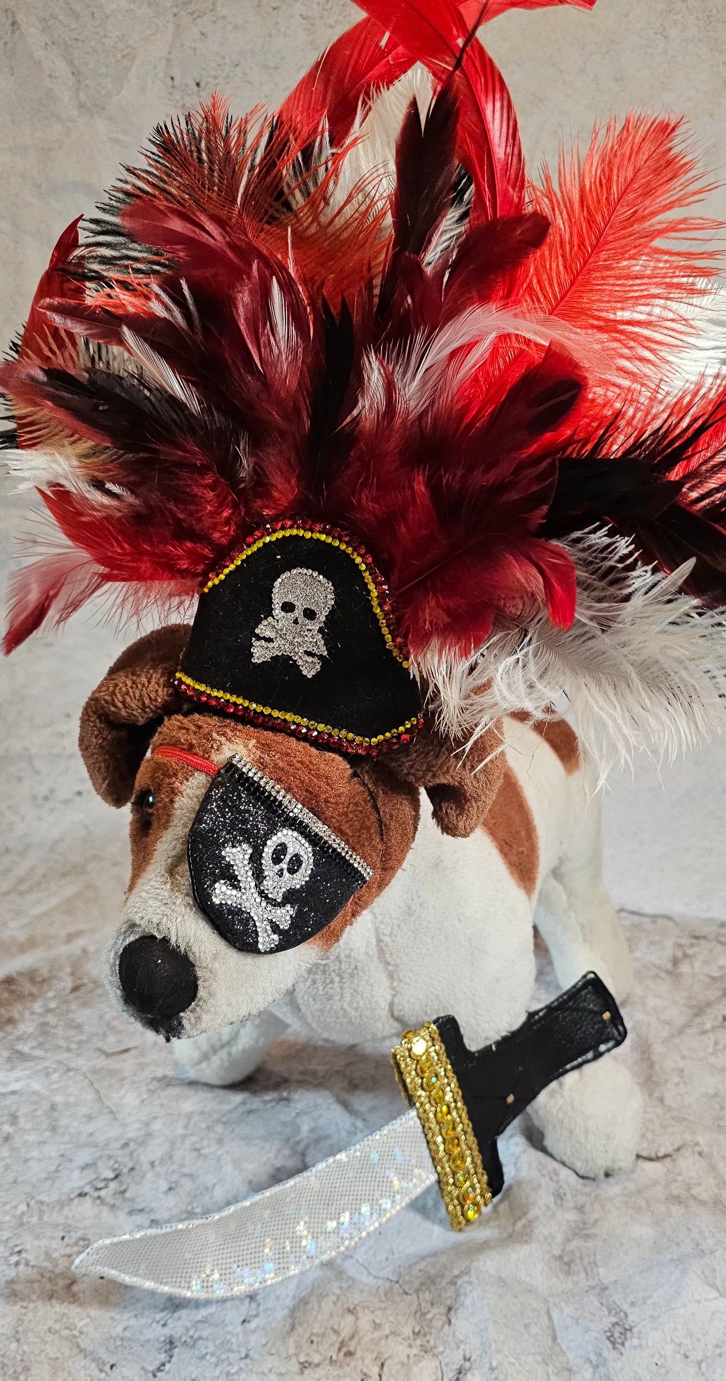 Pet Pirate hat, pet pirate sword, pet pirate patch, pirate pet costume