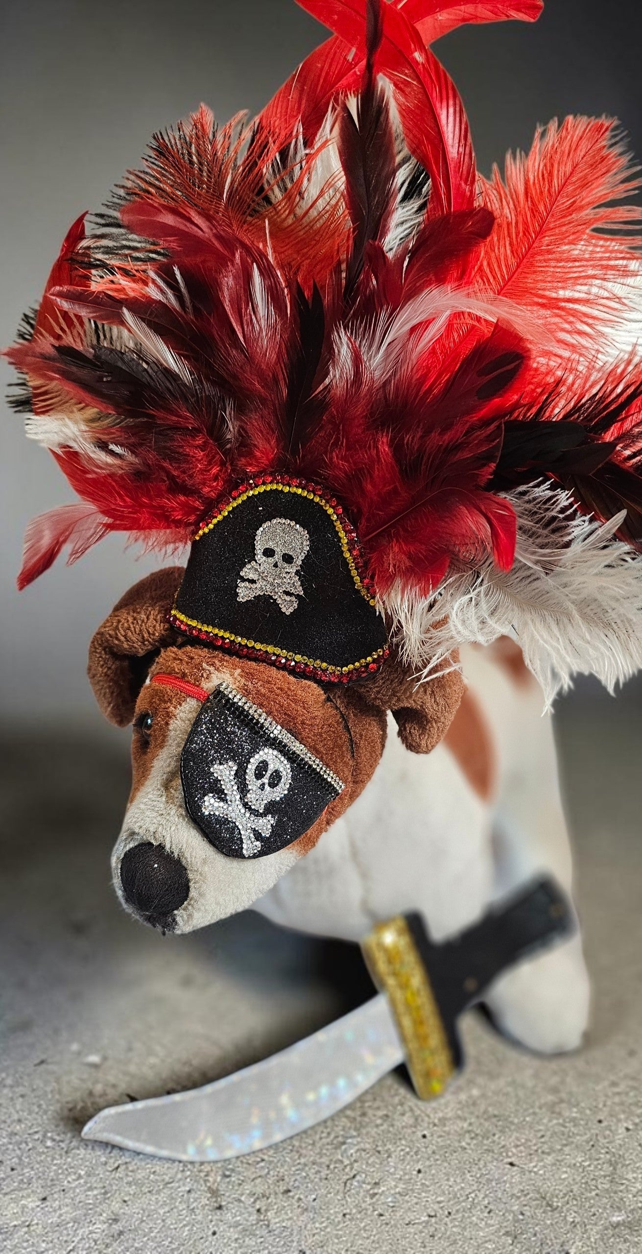 Pet Pirate hat, pet pirate sword, pet pirate patch, pirate pet costume
