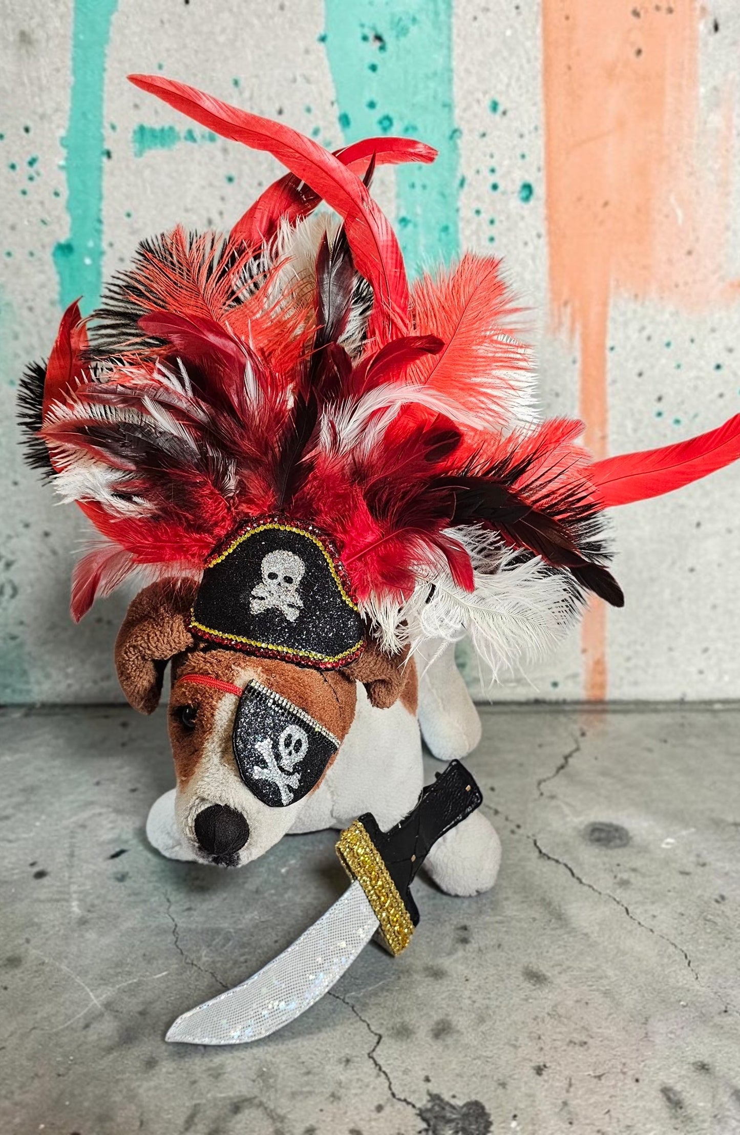 Pet Pirate hat, pet pirate sword, pet pirate patch, pirate pet costume