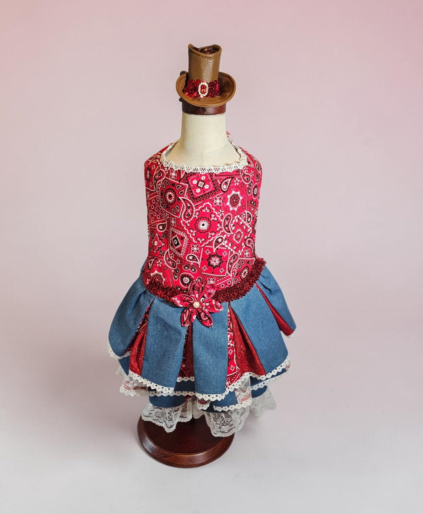 Western cowgirl pet dress, western cowgirl dog dress, western cowgirl cat costume