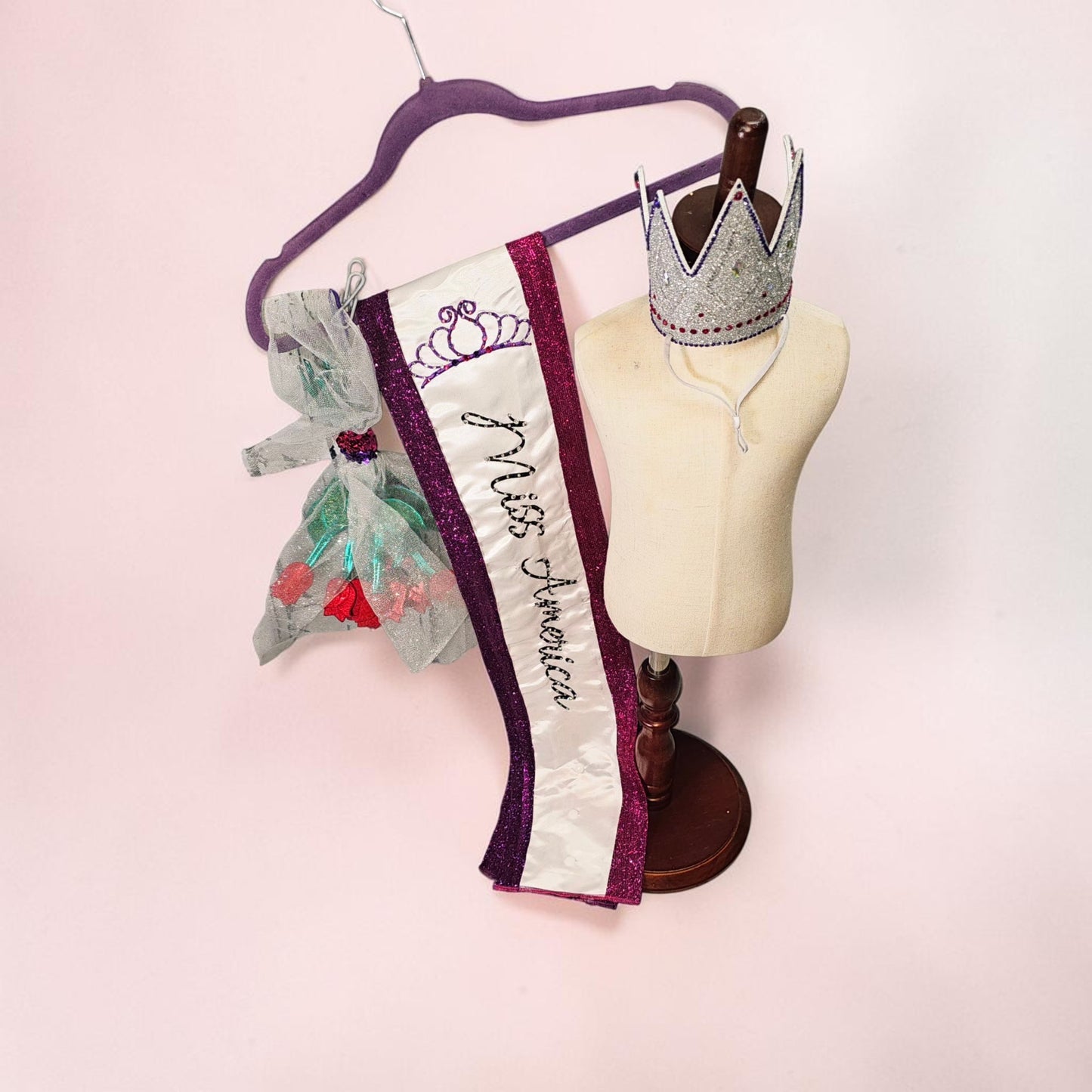 Miss America Pet crown, flowers and sash, dog pageant queen