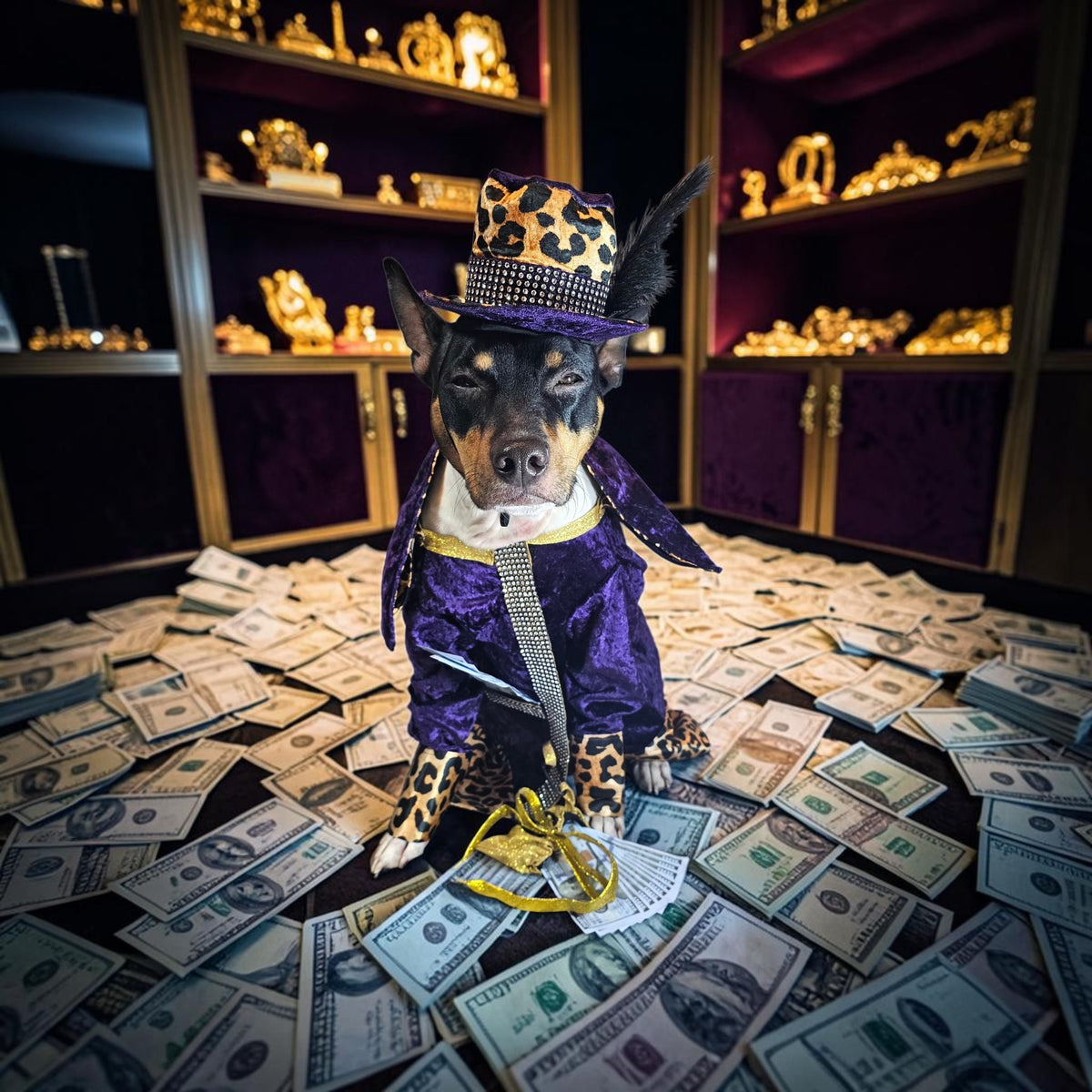 Pimp pet costume, pimp dog costume, gangster pet costume, gangster dog suit