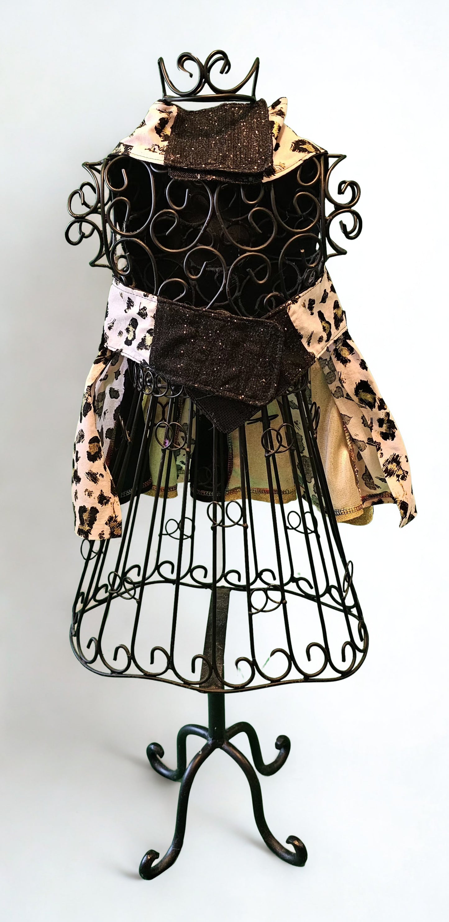 Pink leopard glitter pet dress, leopard dog dress