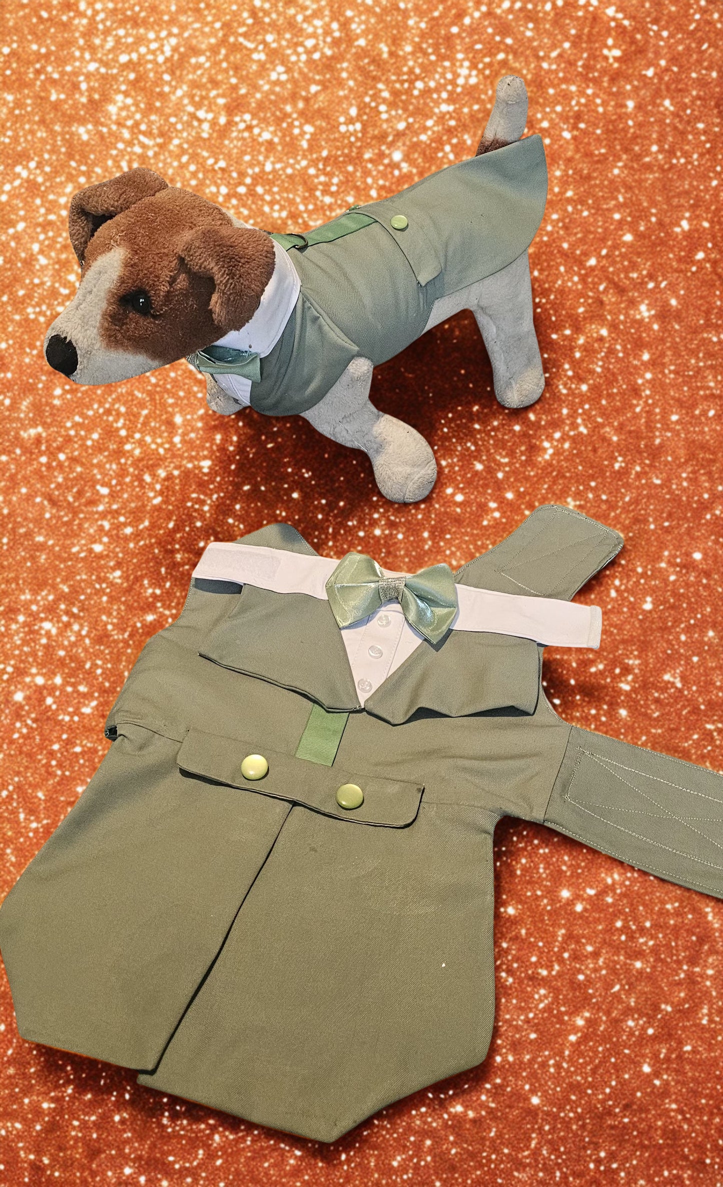 Pet wedding tuxedo costume, vest and bow-tie bandana set for pets