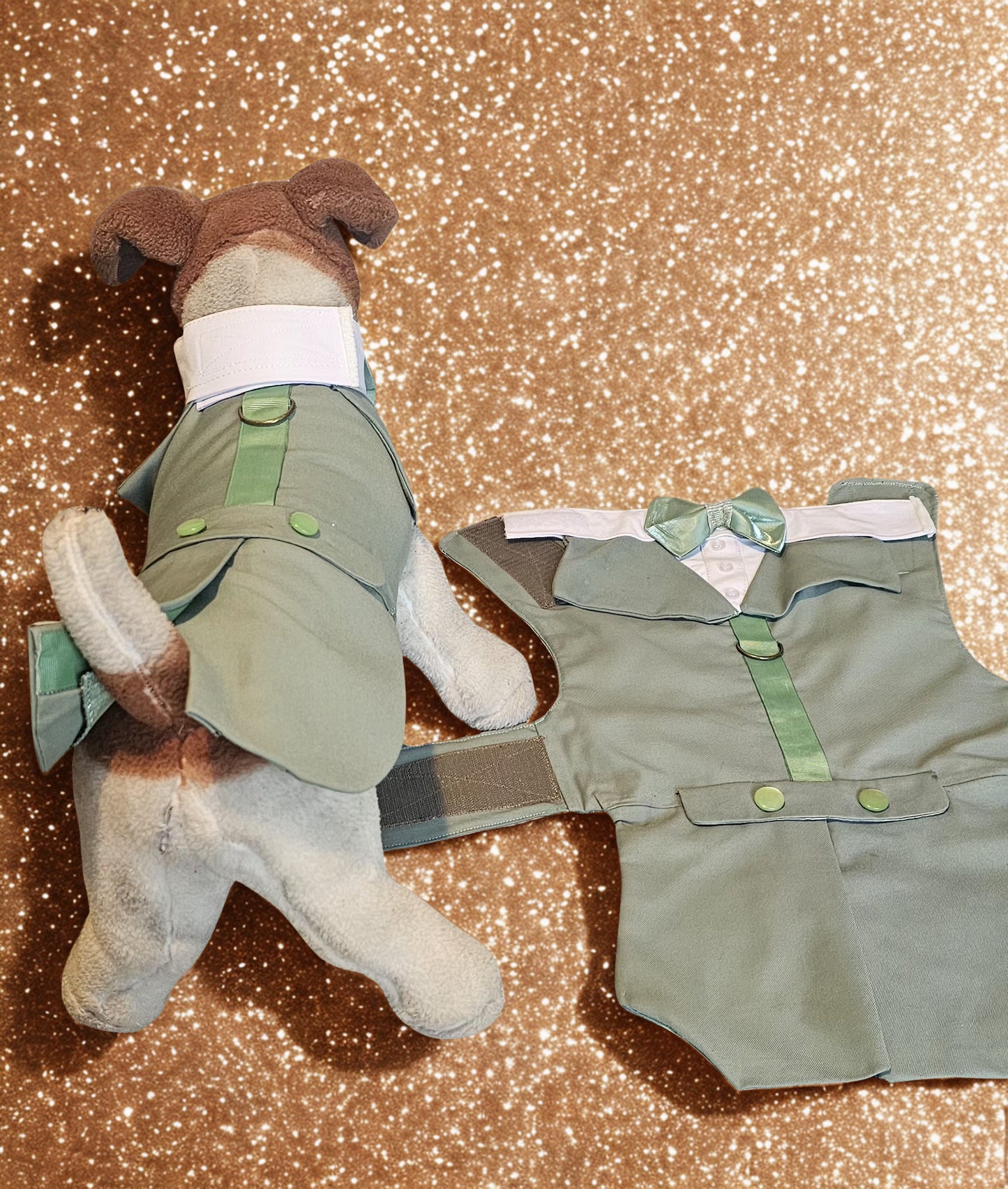 Pet wedding tuxedo costume, vest and bow-tie bandana set for pets