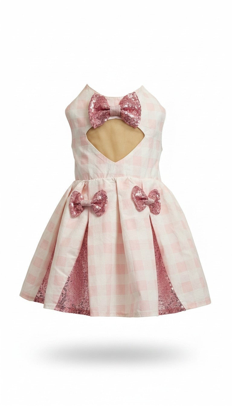 Pink gingham pet dress, megan moroney replica pet dress