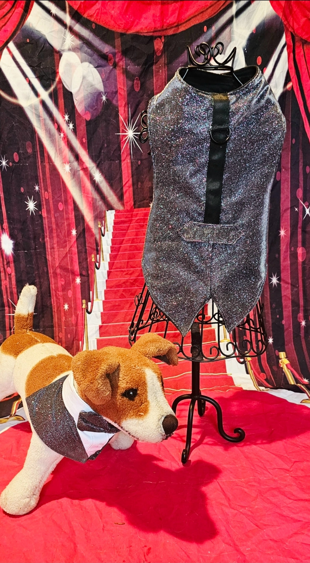 Glitter pet tuxedo, pet groomsman glitter tux, tuxedo for pets
