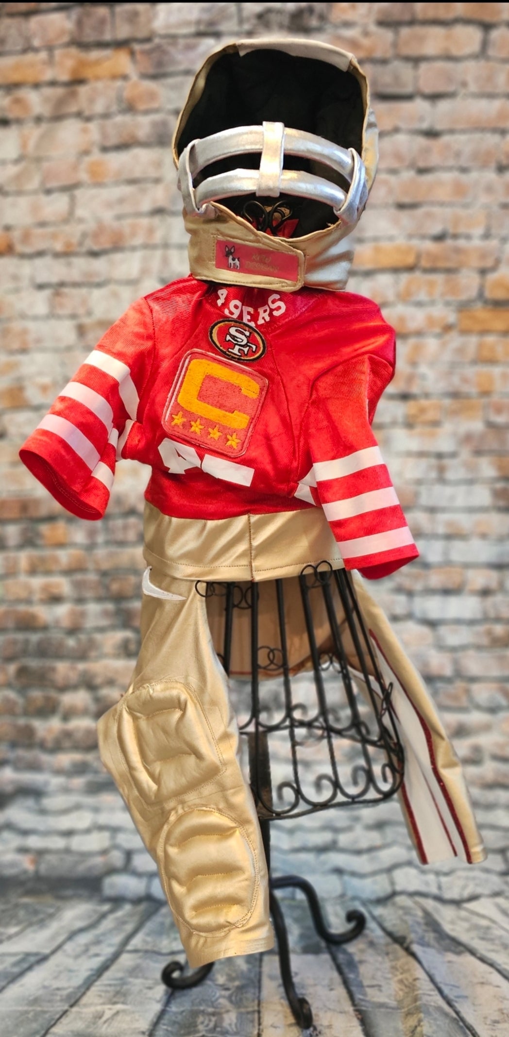 George Kittle pet costume, 49ers pet costume, football uniform pet costume